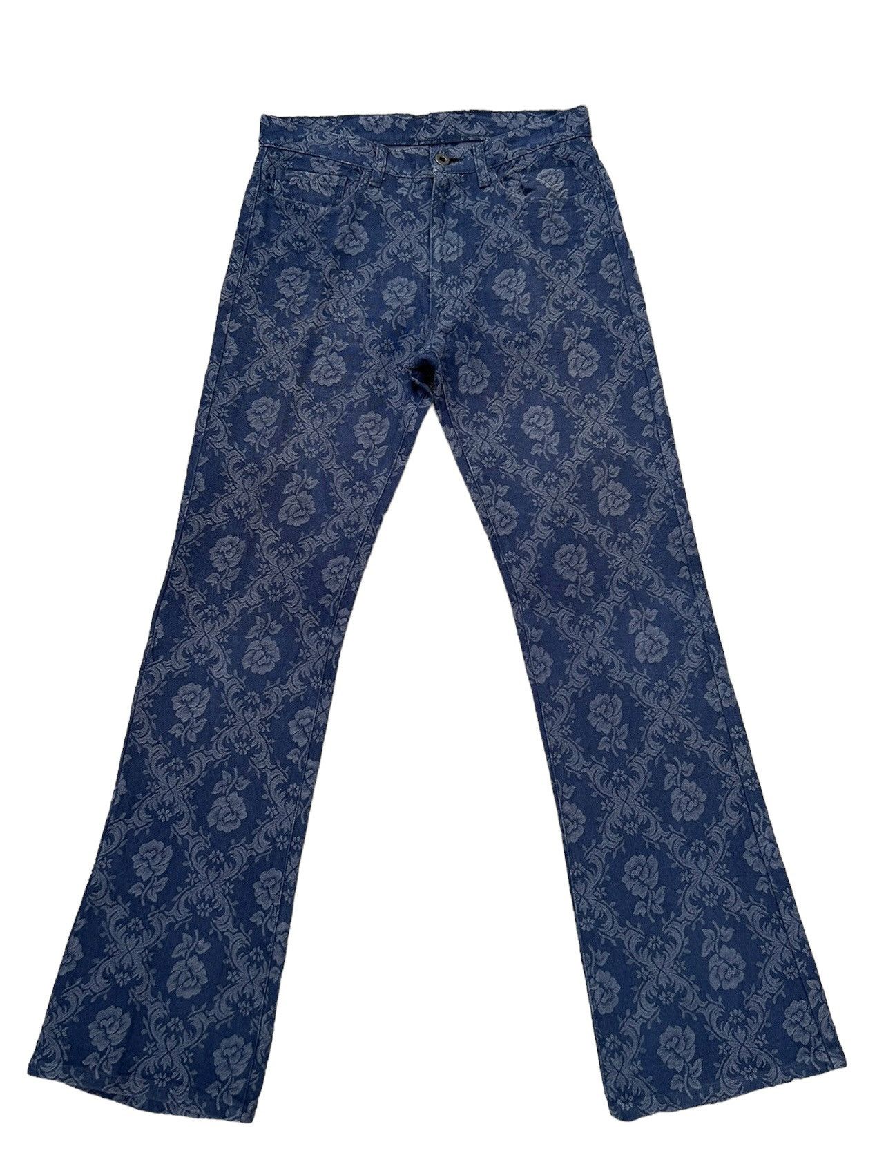 image of If Six Was Nine x Le Grande Bleu L G B Vintage Rupert Edge Japan Jacquard Denim Flare Jeans (Size 3