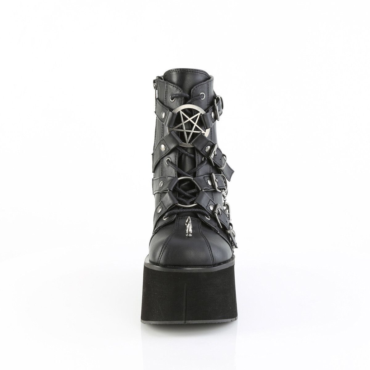Demonia Cult DEMONIA Kera Goth Platform Wedge Ankle Boots With Chain Char Size US 6 / IT 36 - 5 Thumbnail