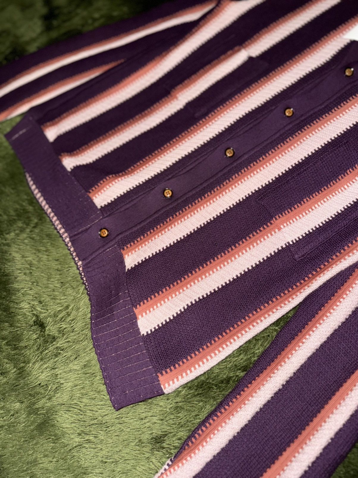 Sasquatchfabrix [XL] Sasquatchfabrix. 24SS Striped Cardigan – Bordeaux Size US XL / EU 56 / 4 - 5 Thumbnail