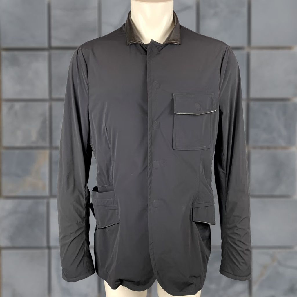 Giorgio Armani GIORGIO ARMANI Jacket Navy Nylon Blend Snaps Lightweight 42 Adult Mens IT 52 Chest 42 Navy Snaps Leather Trim Size US XS / EU 42 / 0 - 1 Thumbnail