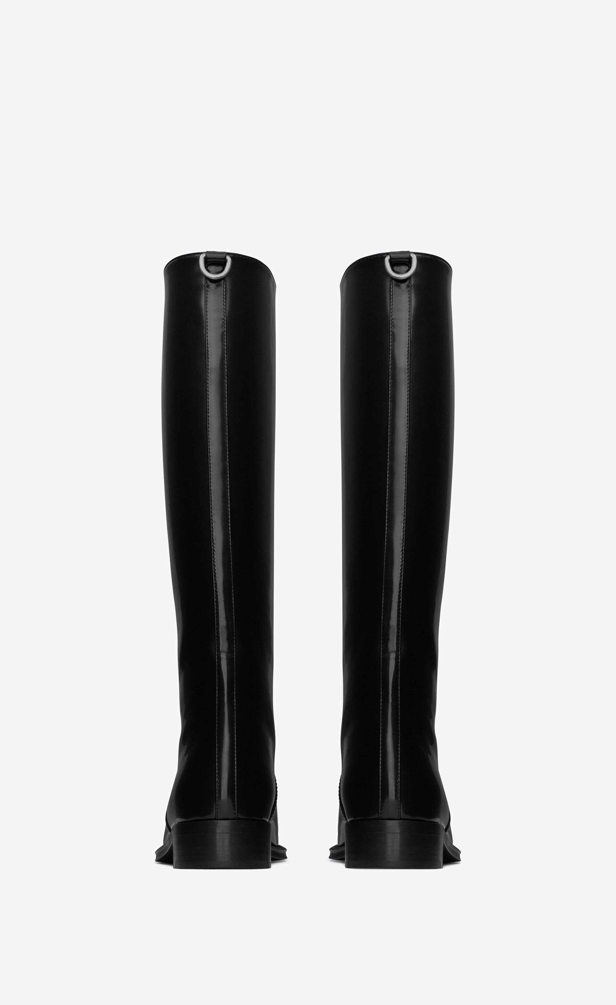 Saint Laurent Paris oc11z1125 Hunt Boots in Glazed Leather in Black Size US 10 / IT 40 - 3 Thumbnail