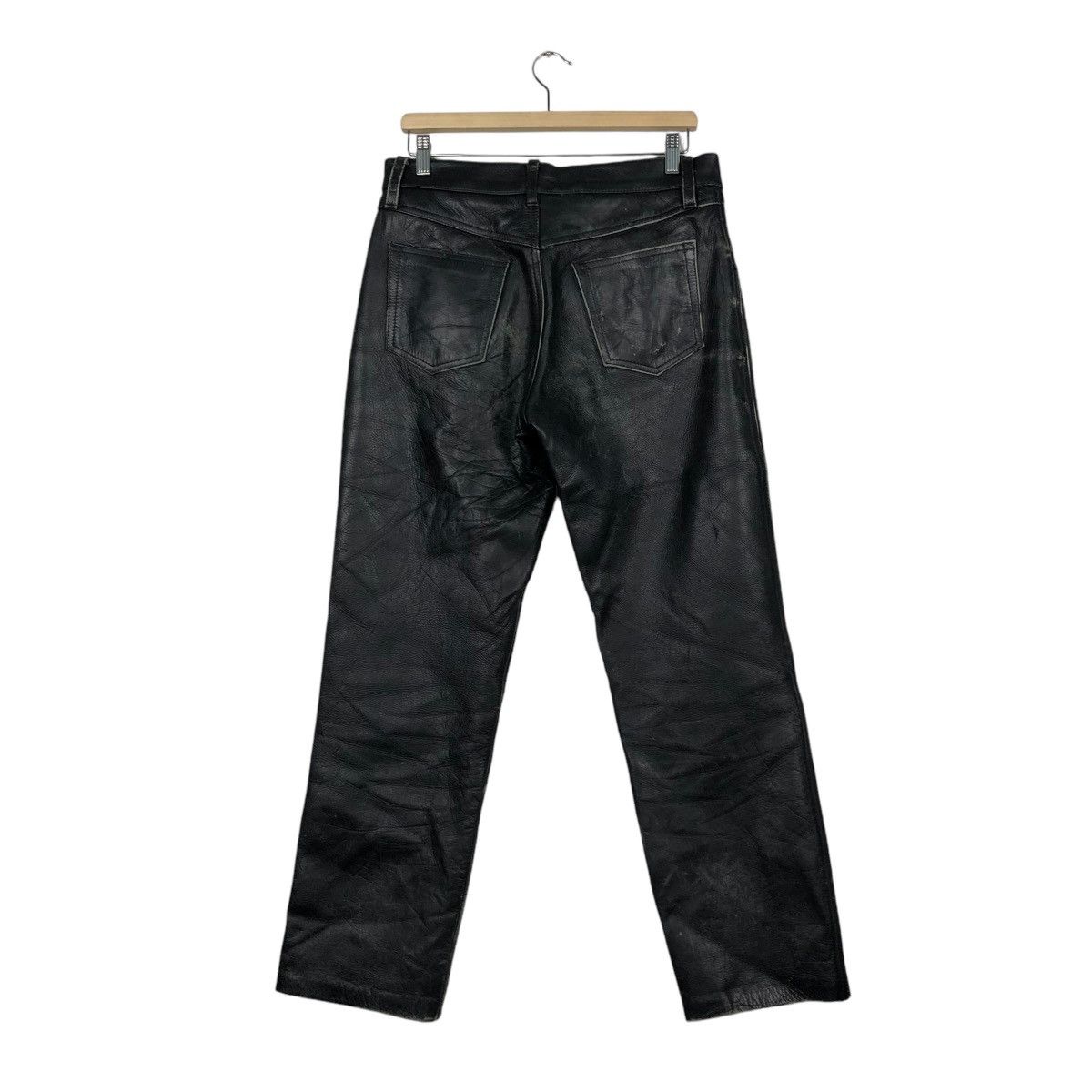 Genuine Leather 🔥VINTAGE BIKER GENUINE LEATHER PANTS FMC ISSEY MIYAKE Size US 33 - 10 Thumbnail