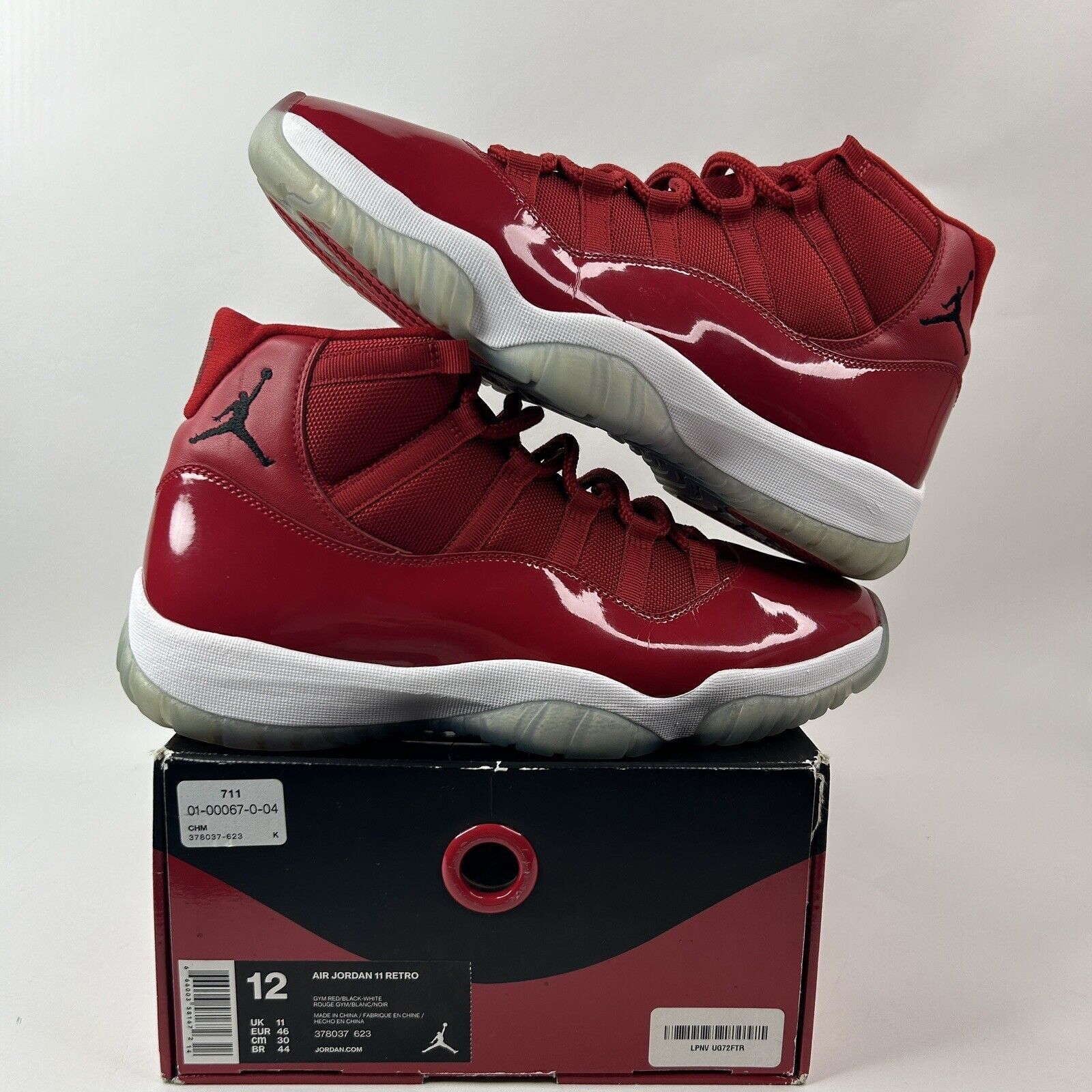 Jordan Brand Nike Air Jordan 11 Retro “Win Like 96/Gym Red” 2024 Size US 12 / EU 45 - 1 Thumbnail