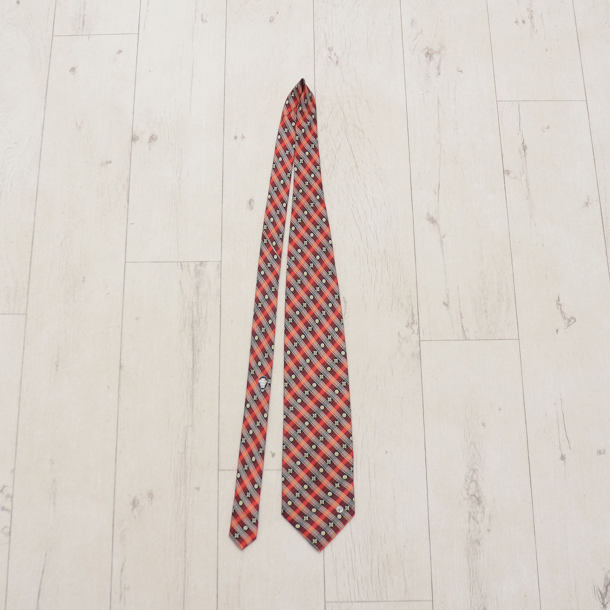 Versace × Vintage Vintage Rare Versace Classic V2 Tie Medusa Monogram Red Size ONE SIZE - 2 Thumbnail