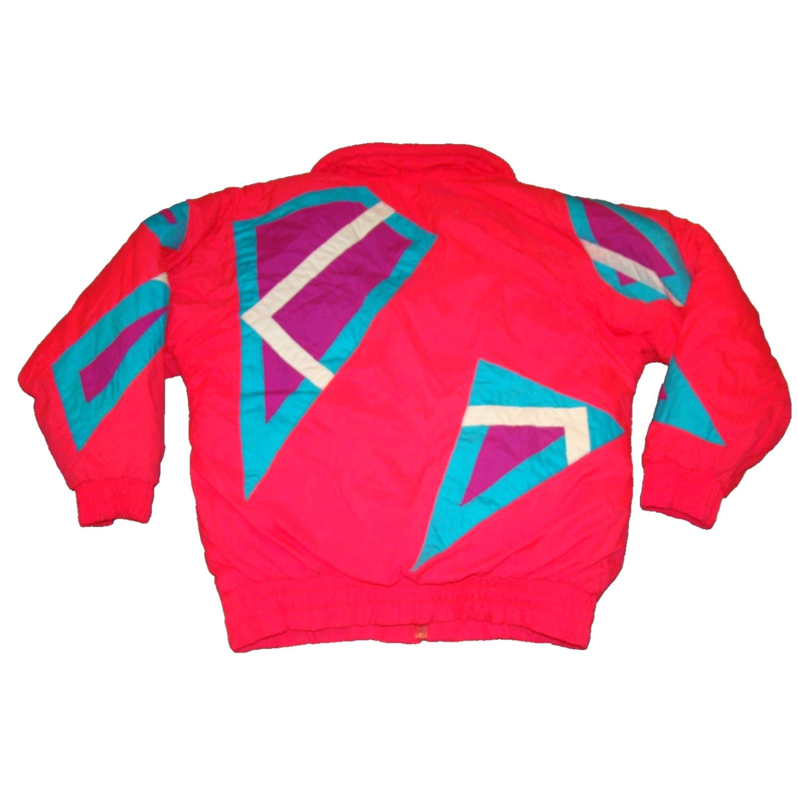 Pinko Vintage Women’s Small Downhill Racer Hot Pink Neon Nylon Down Ski Jacket Coat Size S / US 4 / IT 40 - 7 Thumbnail