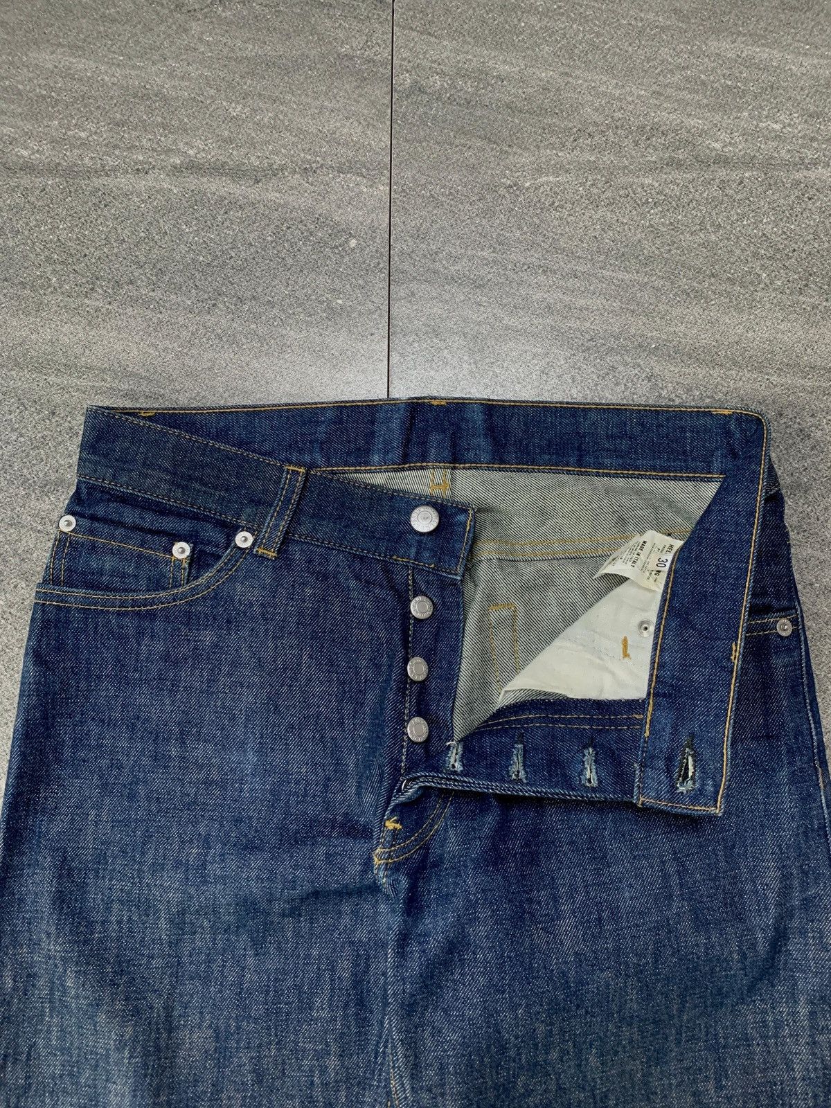 Helmut Lang FREE TAX! 2000s Indigo Classic Cut Raw Denim Jeans Size US 30 / EU 46 - 3 Thumbnail
