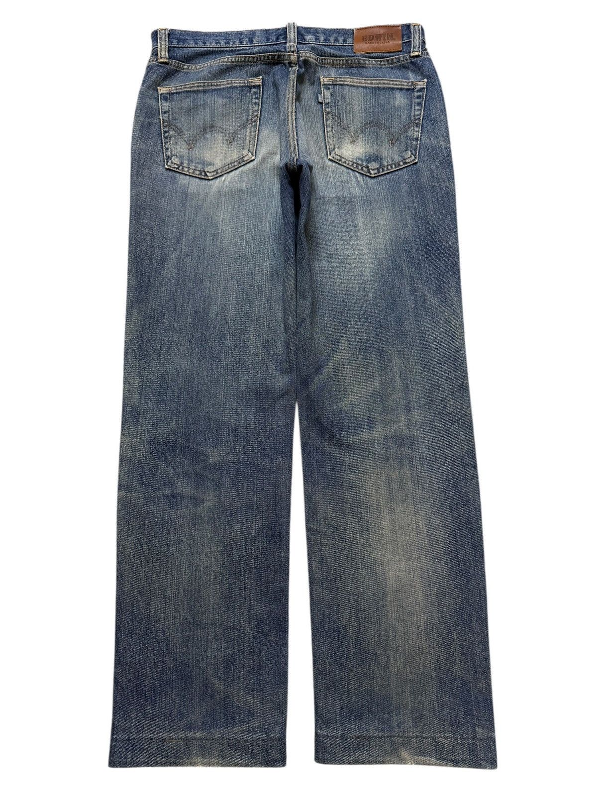 Edwin Vintage 90s Japan Edwin Blue Mud Wash Whiskers Distress Size US 32 / EU 48 - 2 Thumbnail