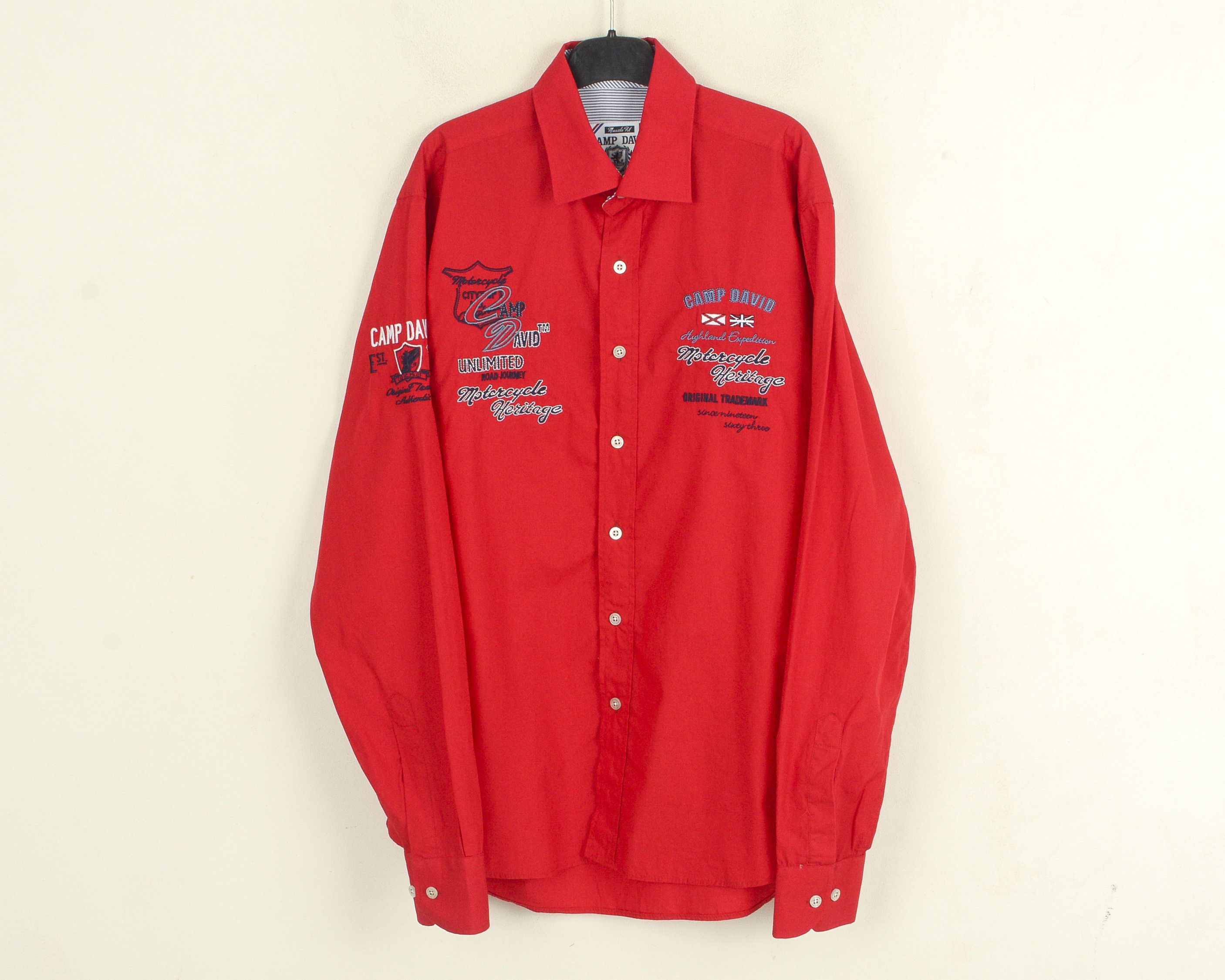 Camp David Casual Shirt Muscle Fit Men M Red Button Up Dress Formal Size US M / EU 48-50 / 2 - 1 Thumbnail