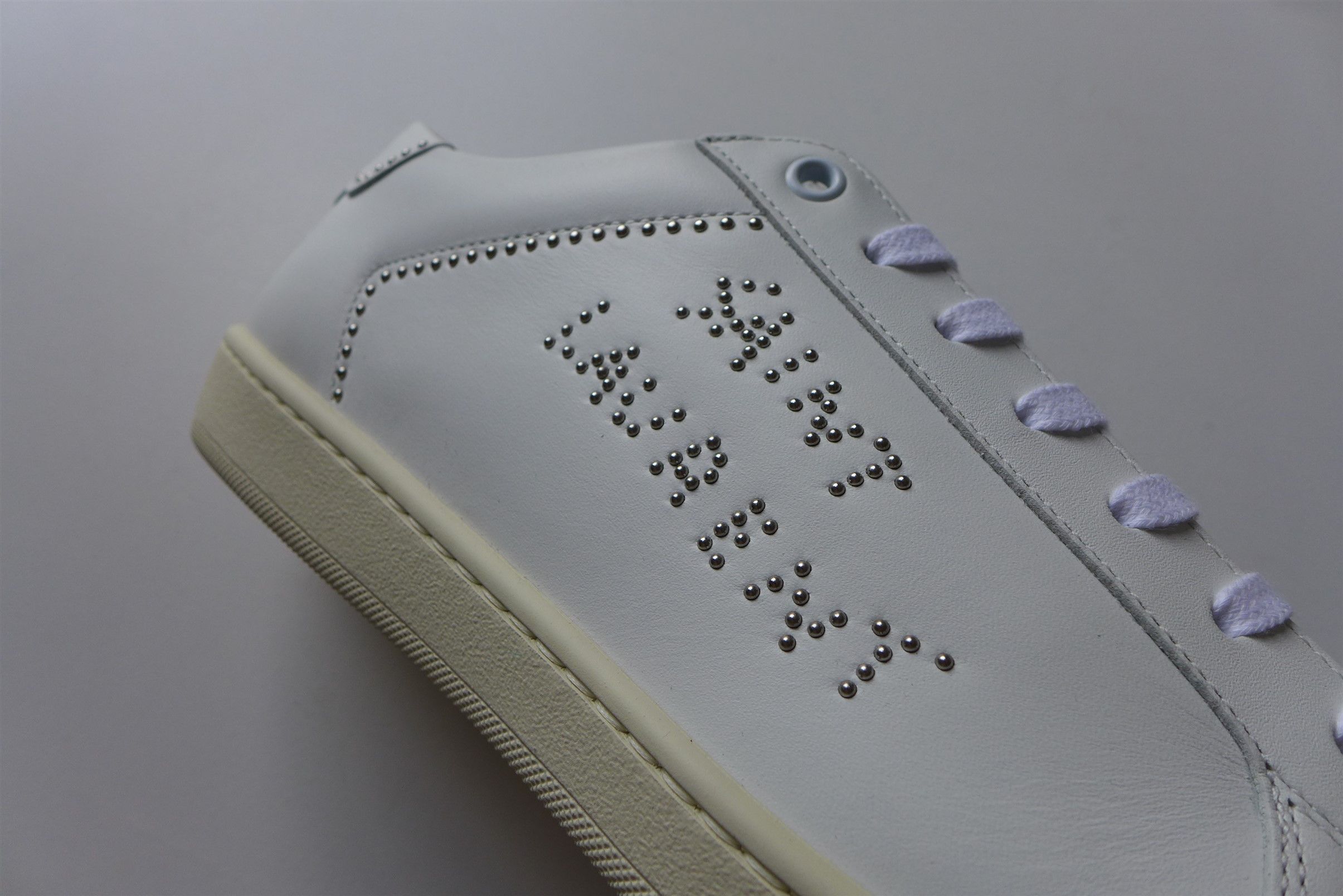 Saint Laurent Paris Saint Laurent SL/08 Sneakers - Studded White Calf Leather Size US 11 / EU 44 - 9 Thumbnail