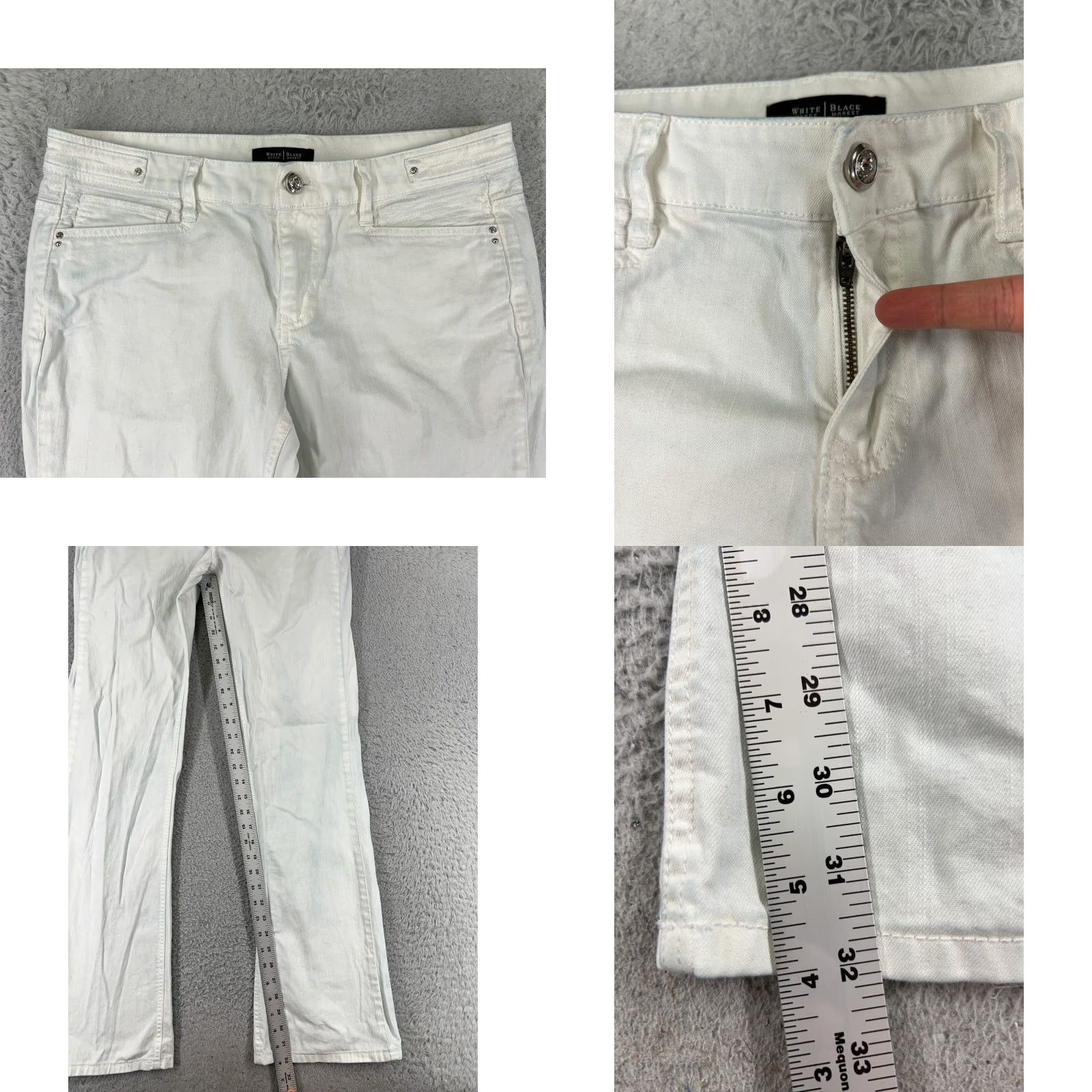 White House Black Market White House Black Market Jeans Women 8 White Denim Bootcut Cotton Blend Size 30" / US 8 / IT 44 - 8 Thumbnail