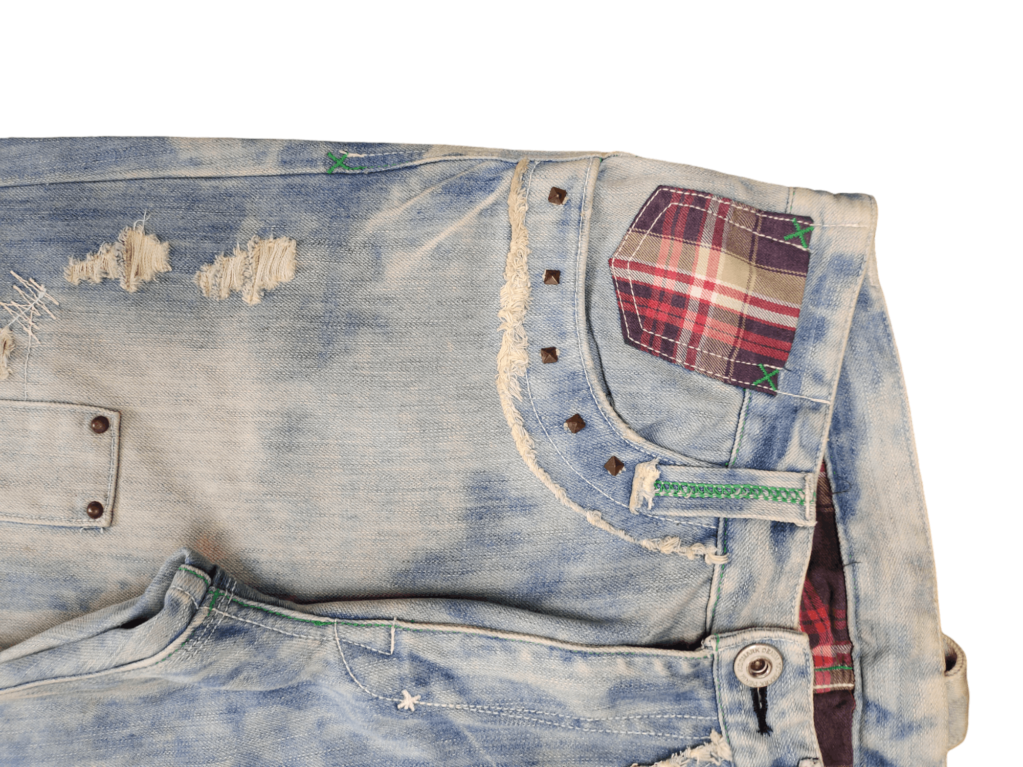 Kapital Loose Jeans Kissmark Distress Faded Patchwork Jeans Y2k Size US 32 / EU 48 - 5 Thumbnail
