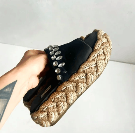 Miu Miu Miu Miu | Platform Crystal Slides Size US 6 / IT 36 - 6 Thumbnail