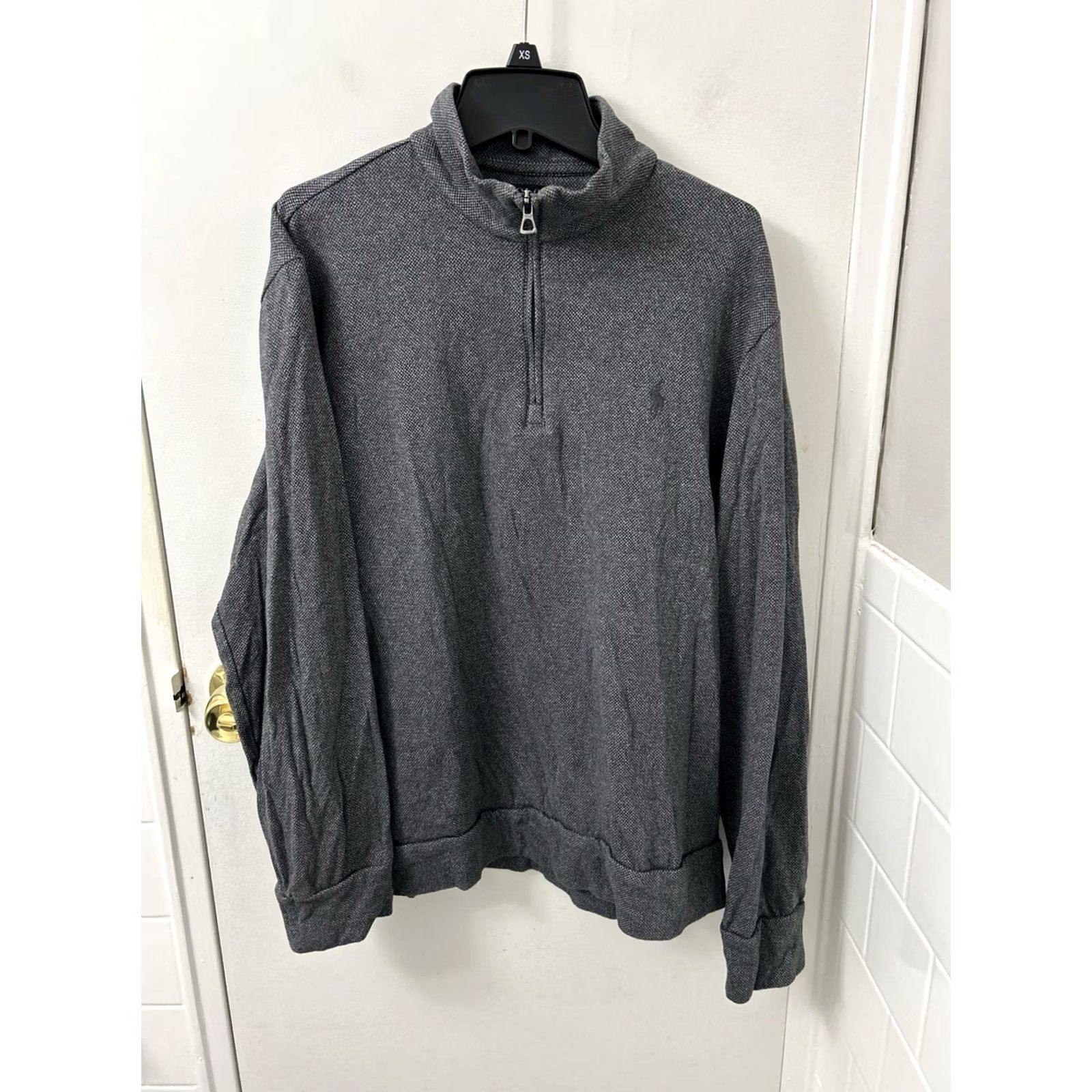 Polo Ralph Lauren Polo Ralph Lauren Sweater 1/4 Zip Mens M Gray Herringbone Knit Pullover L/S Size US M / EU 48-50 / 2 - 2 Thumbnail