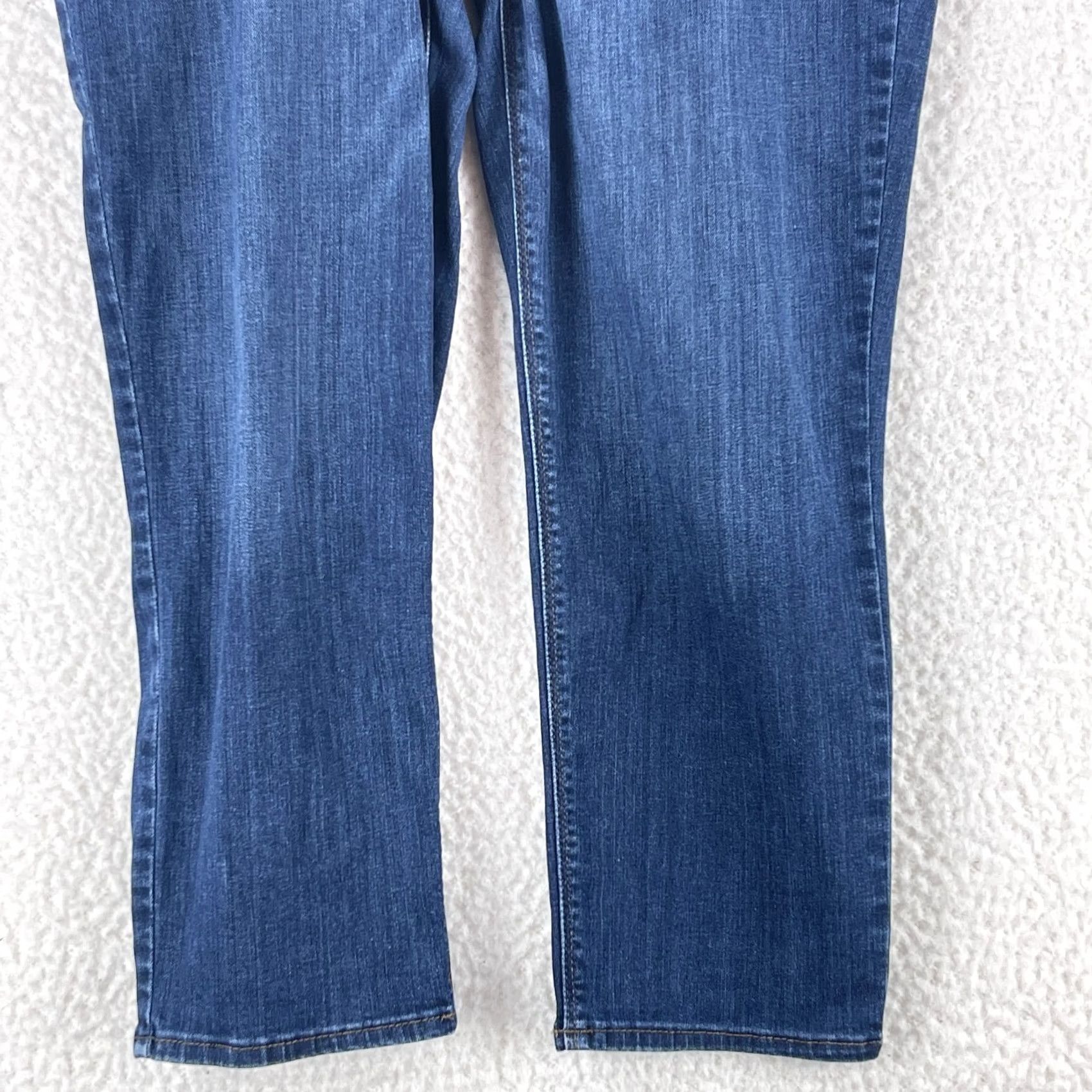 Vintage Chico's Jeans Womens Size 8 Blue Straight Leg Mid Rise So Slimming Denim Stretch Pockets Classic 5-Pocket Design Size 30" / US 8 / IT 44 - 3 Thumbnail