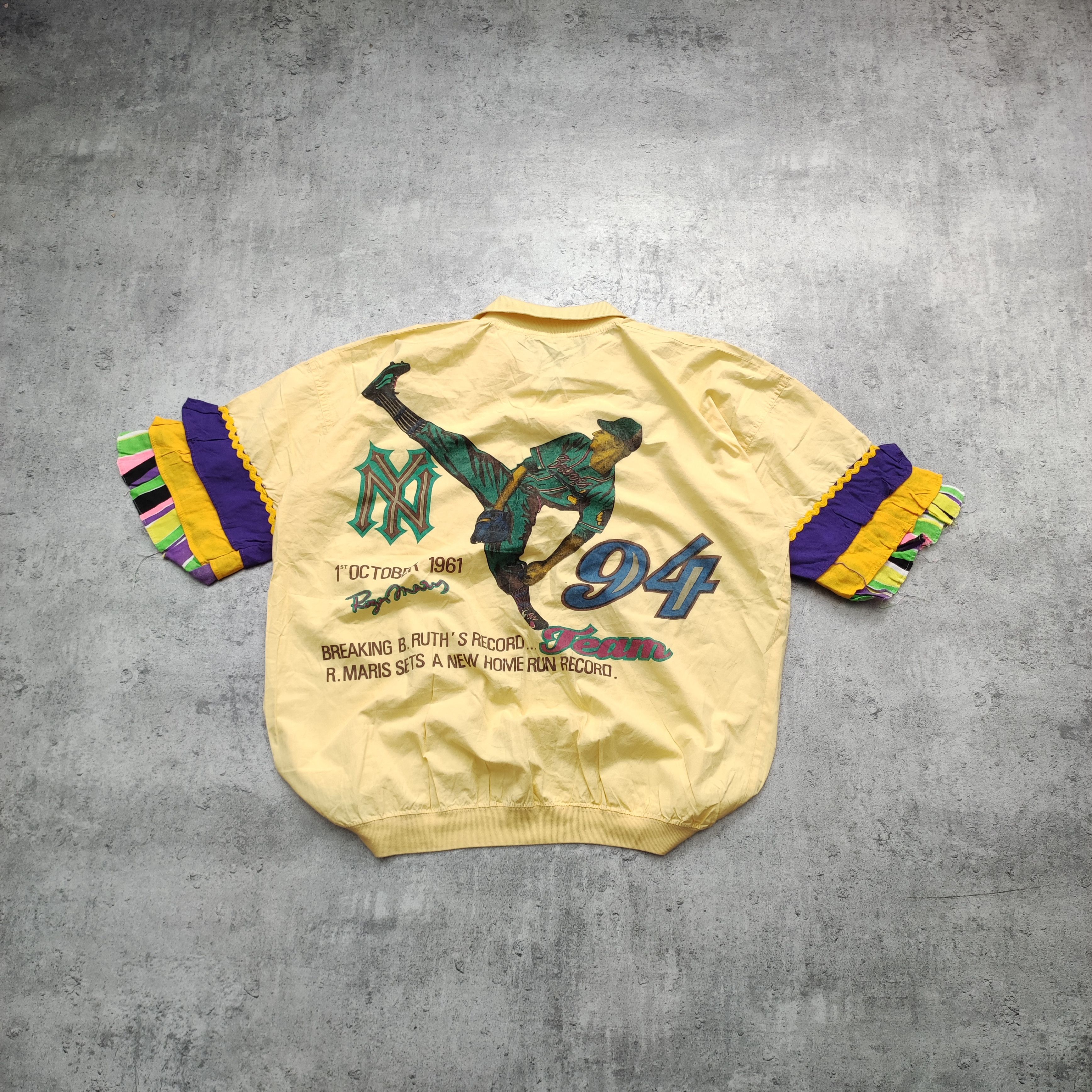 MLB × Vintage Vintage RARE 90s Avant Garde MLB 94' Team Yellow Jersey Size US XL / EU 56 / 4 - 1 Thumbnail