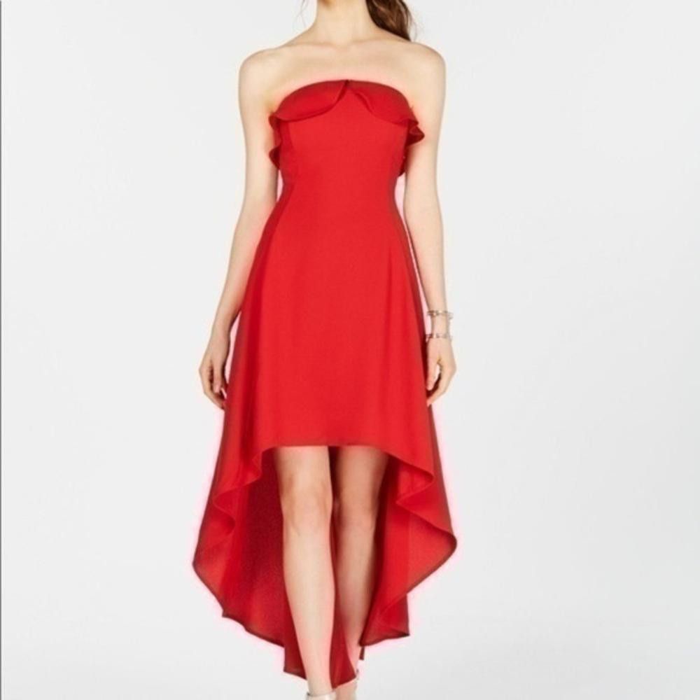 Designer 19 cooper red hi low dress Size XS / US 0-2 / IT 36-38 - 1 Thumbnail