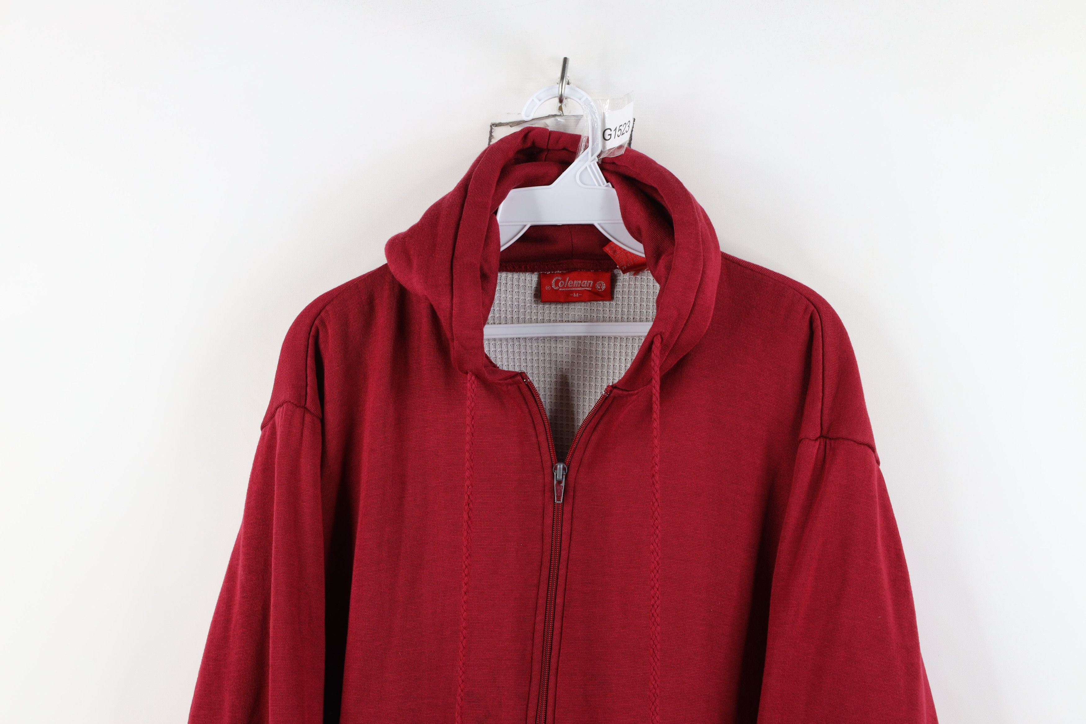 Vintage Vintage 90s Streetwear Waffle Knit Lined Hoodie Sweatshirt Size US M / EU 48-50 / 2 - 2 Thumbnail