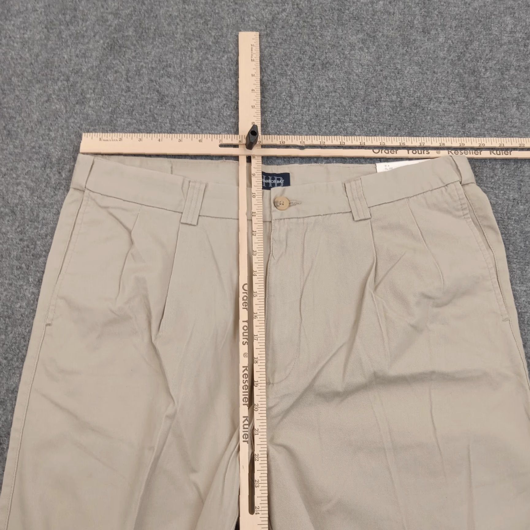 Vintage Harbor Bay Mens Chino Pants 38x28 Beige Pleated Stretch Straight Leg Casual Size US 38 / EU 54 - 4 Thumbnail