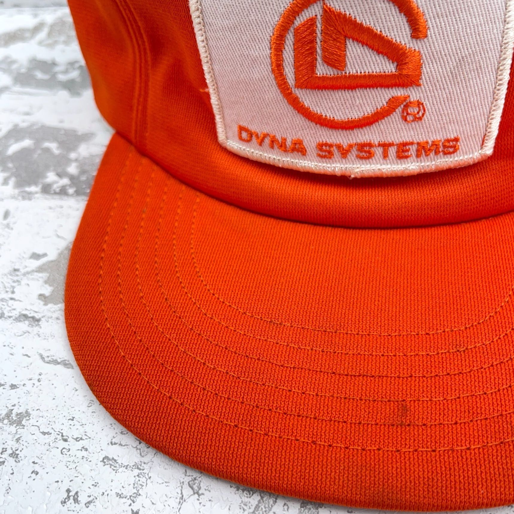 Vintage VINTAGE Dyna Systems Trucker Hat CapMade In USA 80s Orange Mining Coal USA Hat Men One Size Adjustable Cotton Polyester Twill 80s Retro Logo Size ONE SIZE - 4 Thumbnail