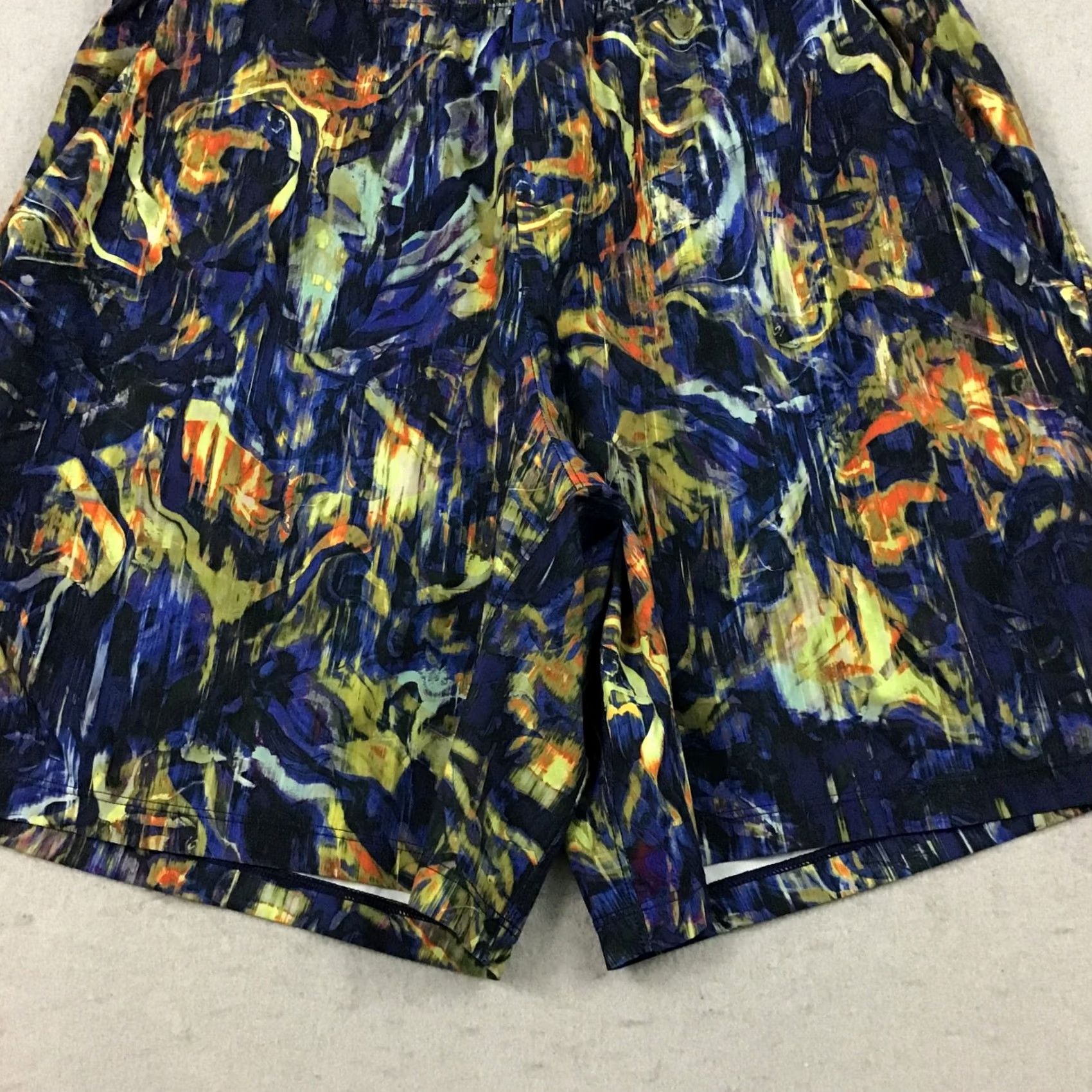 Lululemon Lululemon Shorts Men L Hyper Flow Pace Breaker Blue Geometric Drawstring Pockets Athletic Running L Size US 33 - 3 Thumbnail