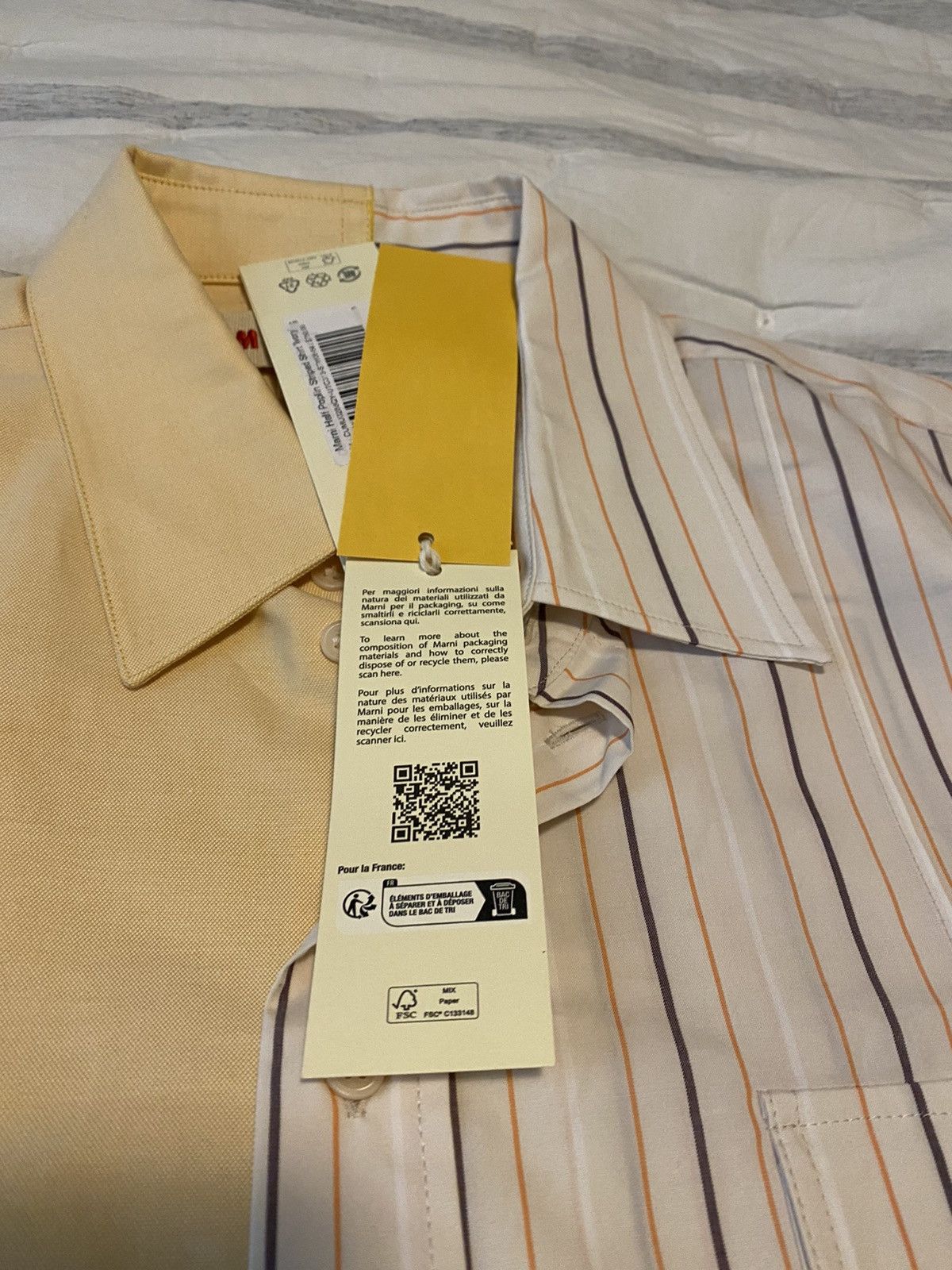 Marni Marni Half Poplin Stripe Shirt Sz54 NWT Size US XXL / EU 58 / 5 - 12 Thumbnail