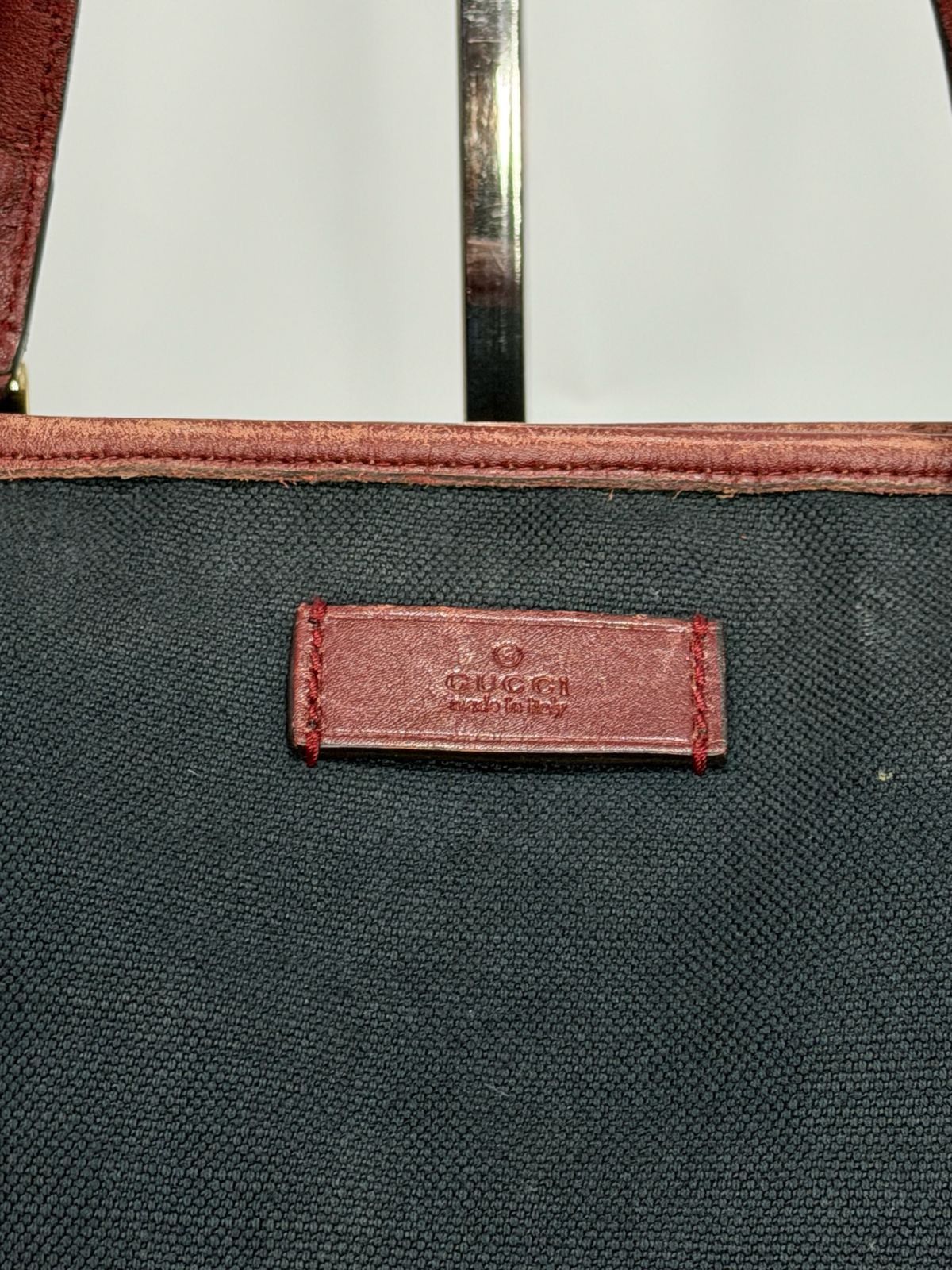 Gucci Vintage Gucci Canvas Tote Bag with Red GG Leather Straps Size ONE SIZE - 5 Thumbnail