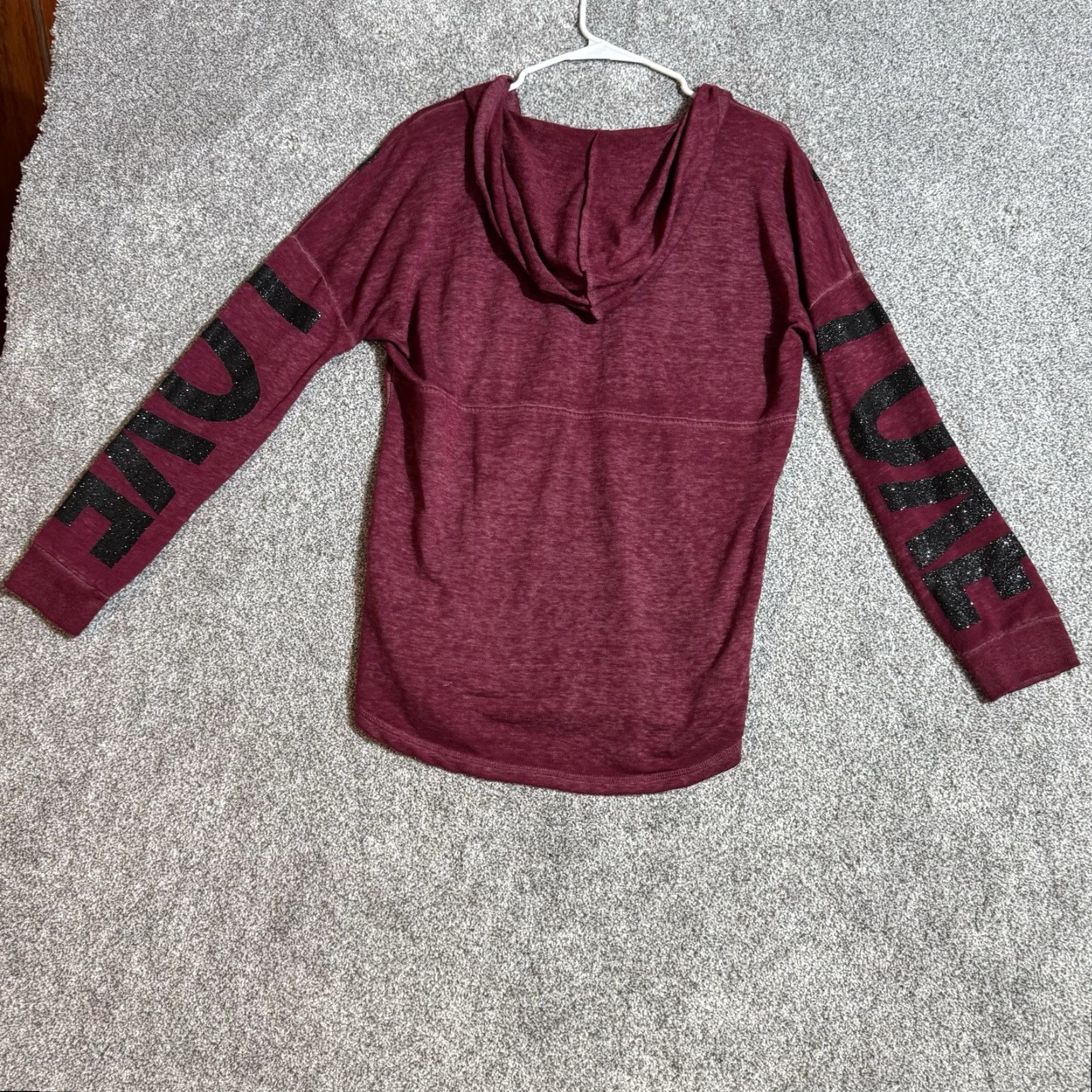 Vintage No Boundaries Hoodie Womens Medium Sparkly Graphic Shirttail Jogger Sweatshirt Size M / US 6-8 / IT 42-44 - 7 Thumbnail