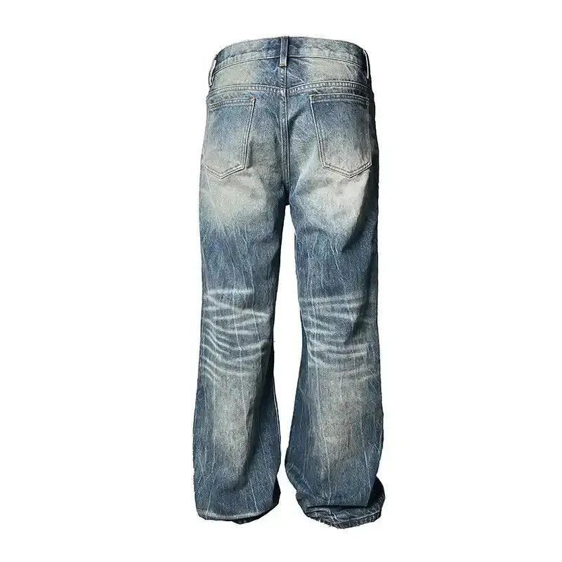 Japanese Brand Lightning Pattern Flared Blue Jeans Size US 32 / EU 48 - 3 Thumbnail