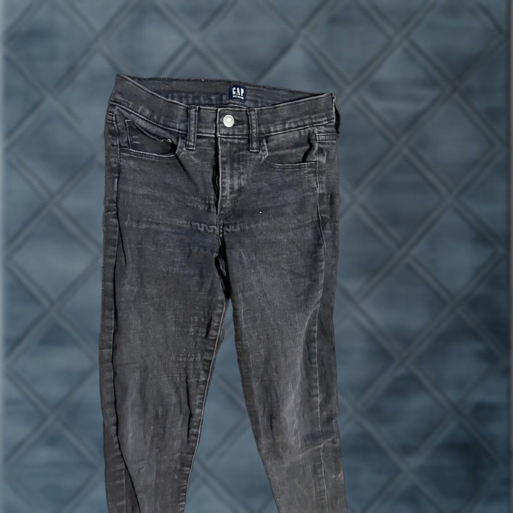 Gap Gap Jeans Regular Jegging Womens Black 2/26 Comfortable Stretch Pockets 5-Pocket Design Denim Fabric Wash Light Cotton Polyester Spandex Size 26" / US 2 / IT 38 - 1 Thumbnail