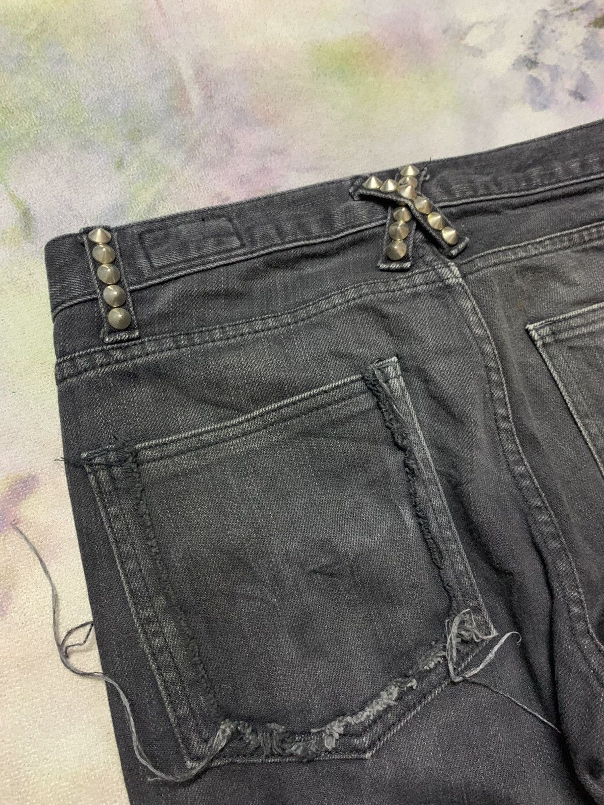 Le Grande Bleu (L.G.B.) Japanese Brand Z VARGAS Goth Punk Vkei Skinny Denim Size US 29 - 13 Thumbnail