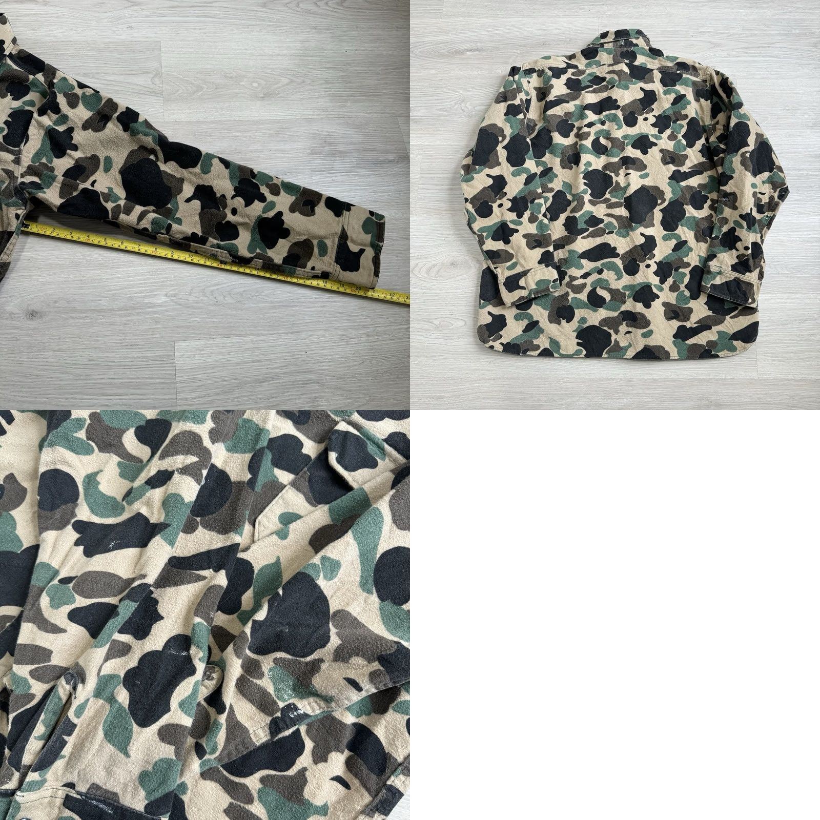 Vintage VINTAGE Woolrich Camouflage Button-Up Shirt XL Men 80s Camouflage Pattern Green Cotton Long Sleeve Collared Shirt Button-Down Mens Size US XL / EU 56 / 4 - 8 Thumbnail