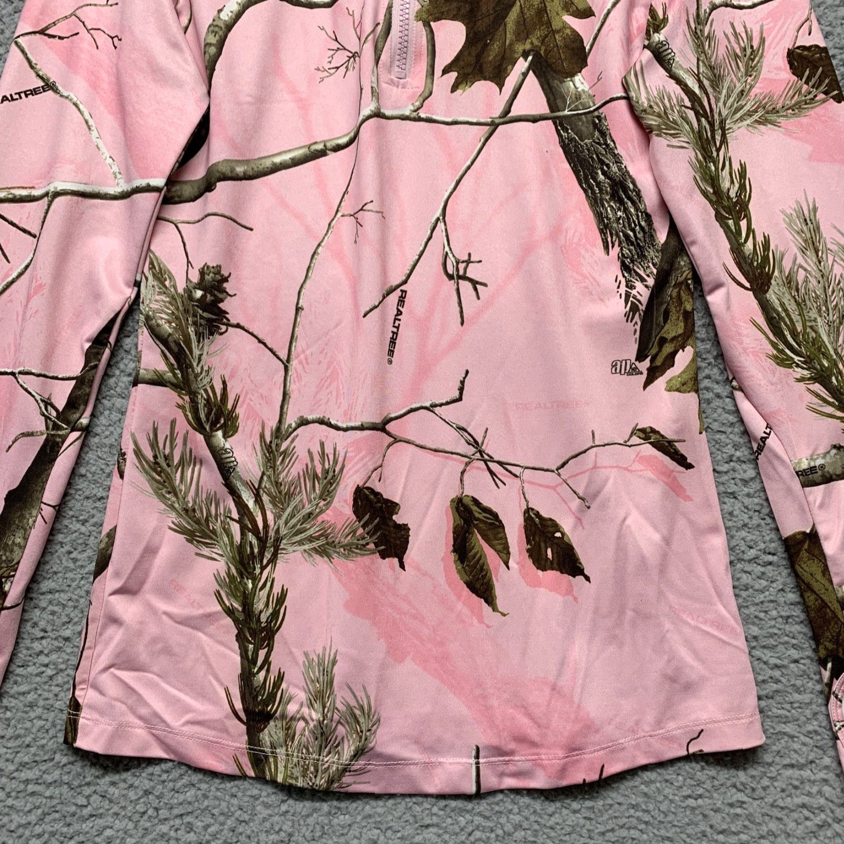 Realtree Bushmaster Activewear Realtree Pink Size Small 1/3 Zip Thumb Holes Pullover Top Women Athletic Shirt Size S / US 4 / IT 40 - 3 Thumbnail