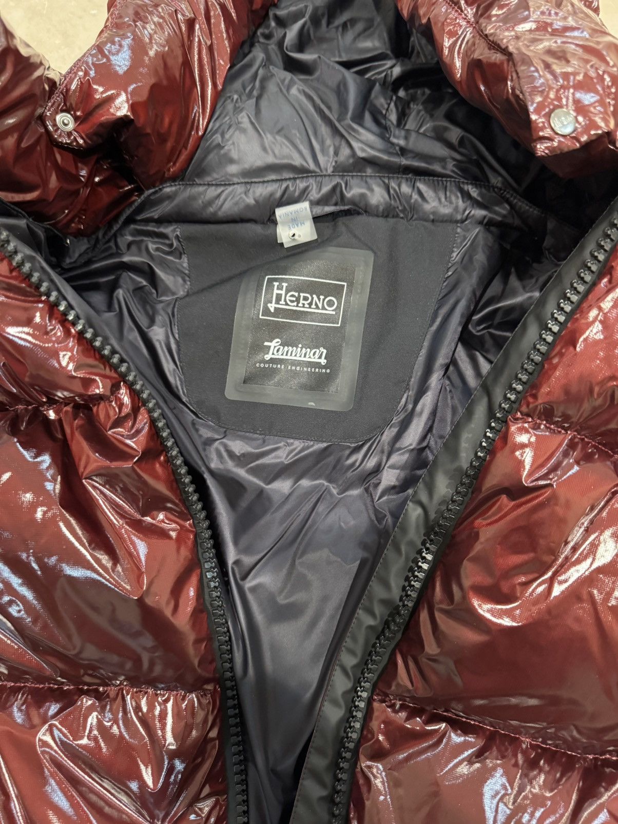 Herno Herno Glossy Lacquer Nylon Puffer Burgundy Puffer Jacket Size M / US 6-8 / IT 42-44 - 6 Thumbnail