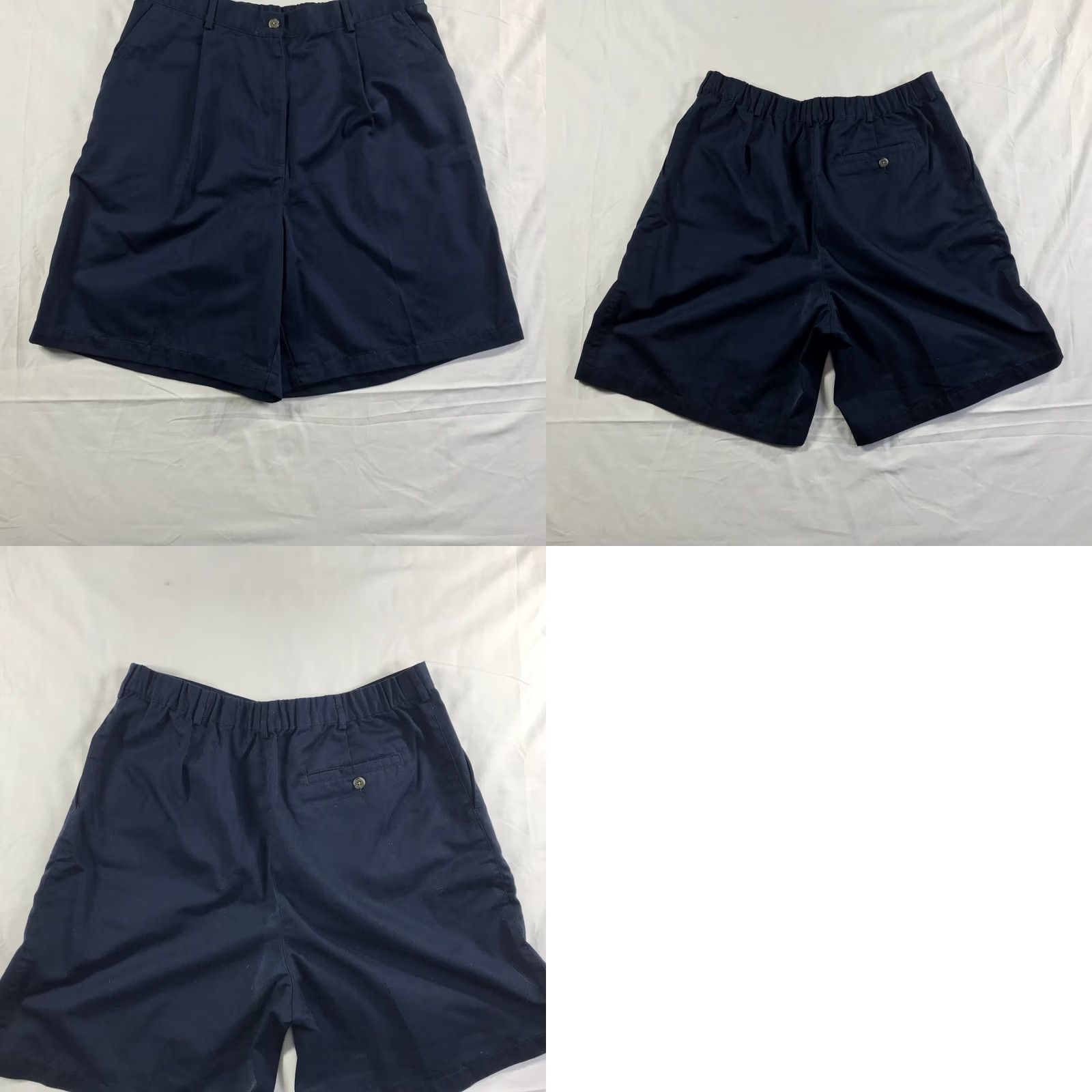 Vintage LL Bean Women Navy Blue Pleated Walking Shorts Size 16 Cotton Blend Size 24" / US 00 / IT 34 - 8 Thumbnail