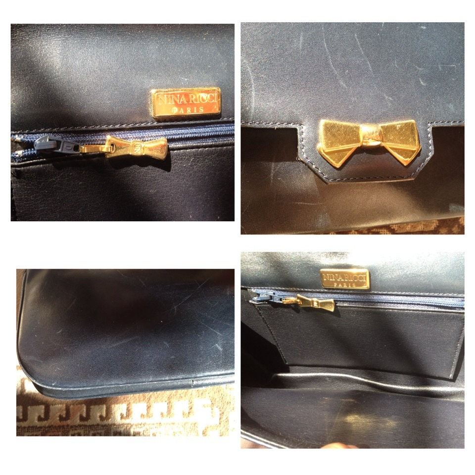 Nina Ricci Vintage Nina Ricci navy leather clutch chain shoulder bag Size ONE SIZE - 6 Thumbnail