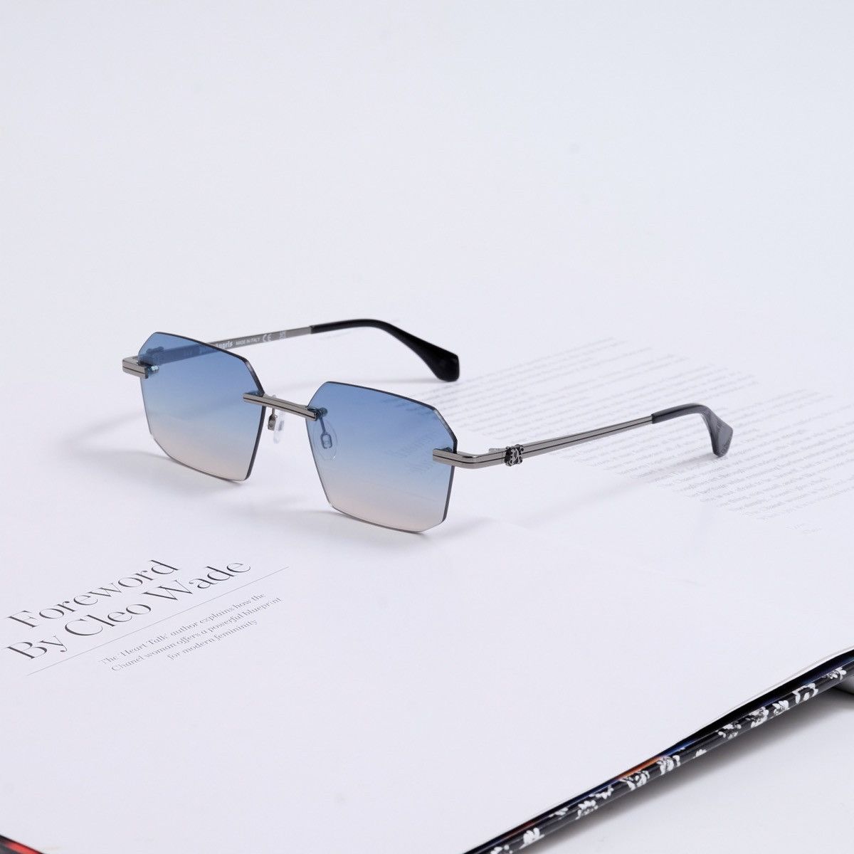 Palm Angels PALM ANGELS QUARTZ GUNMETAL BLUE GRADIENT SUNGLASSES Size ONE SIZE - 1 Thumbnail