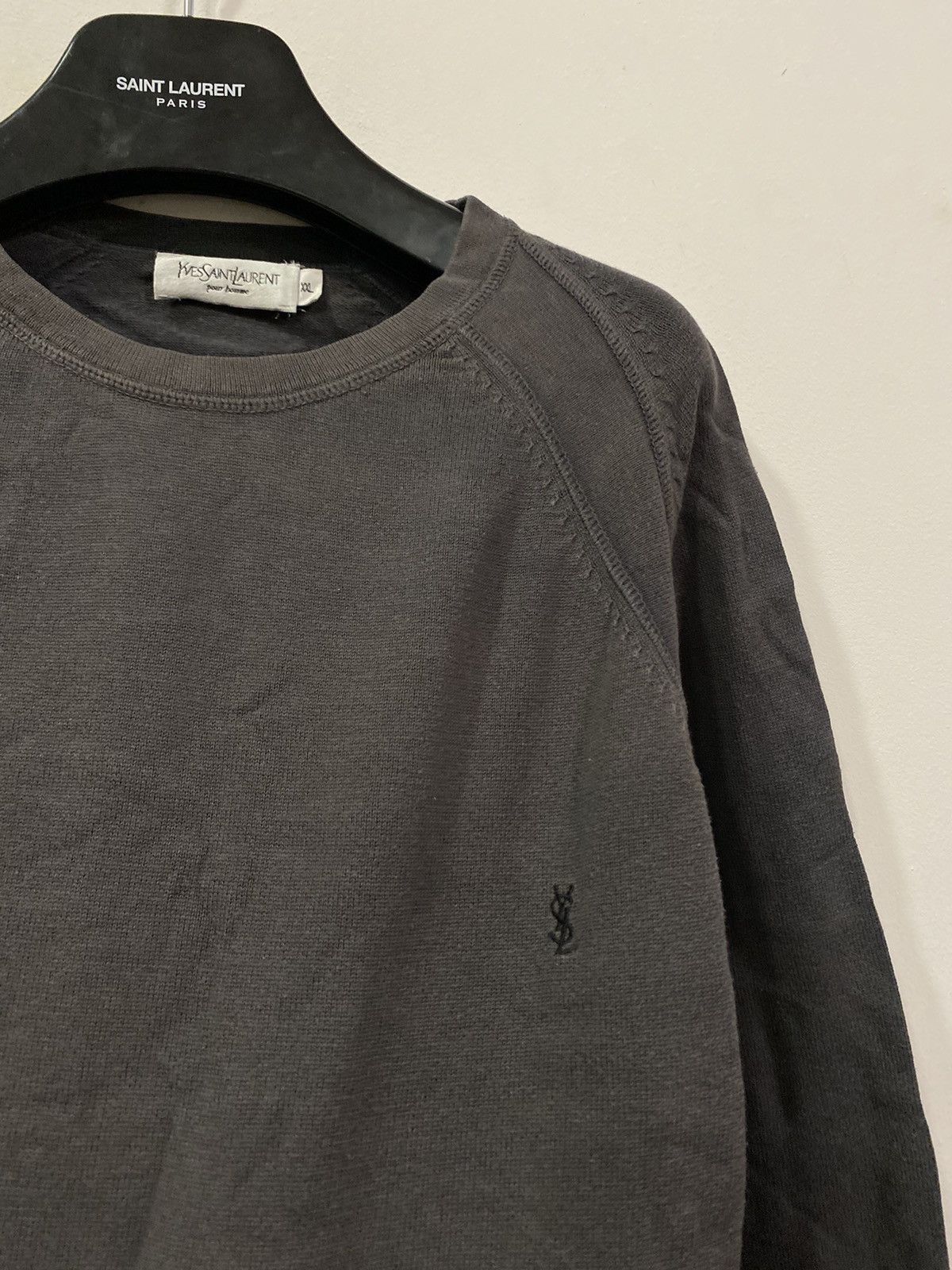 Grey YSL Sweater Light Saint Laurent Sweater YSL Longsleeve