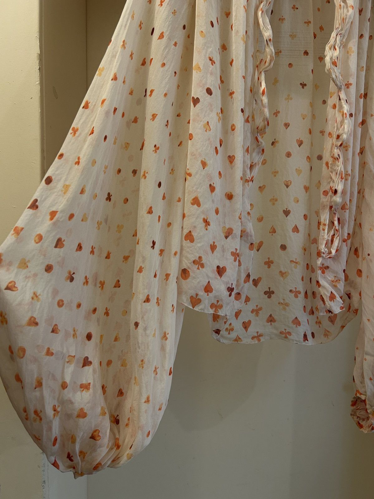 Jean Paul Gaultier Vintage pleated silk blouse with printed pattern Size M / US 6-8 / IT 42-44 - 7 Thumbnail