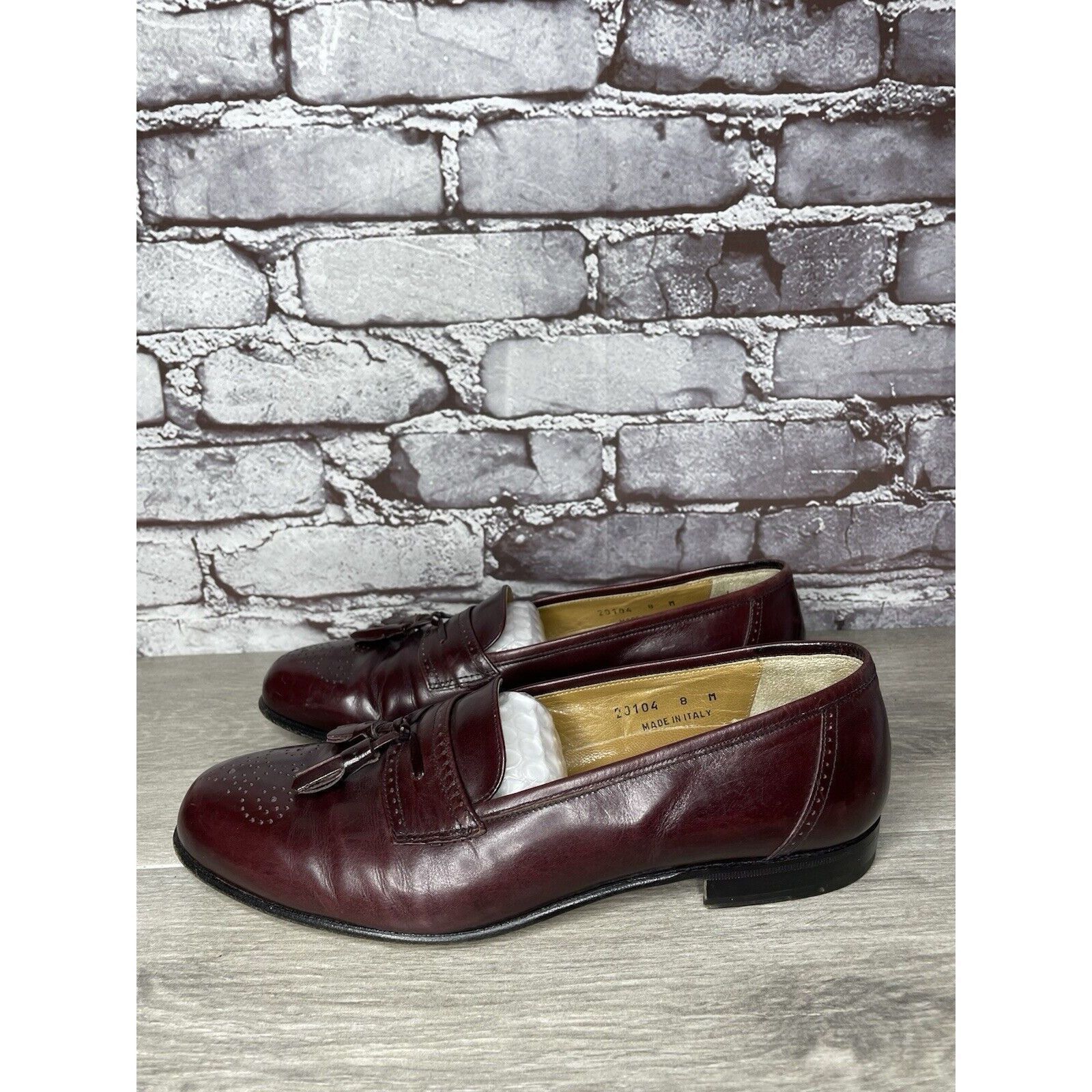 Other Stamati Mastroianni Burgundy Leather Wingtip Tassel Loafers Size US 8 / EU 41 - 1 Thumbnail