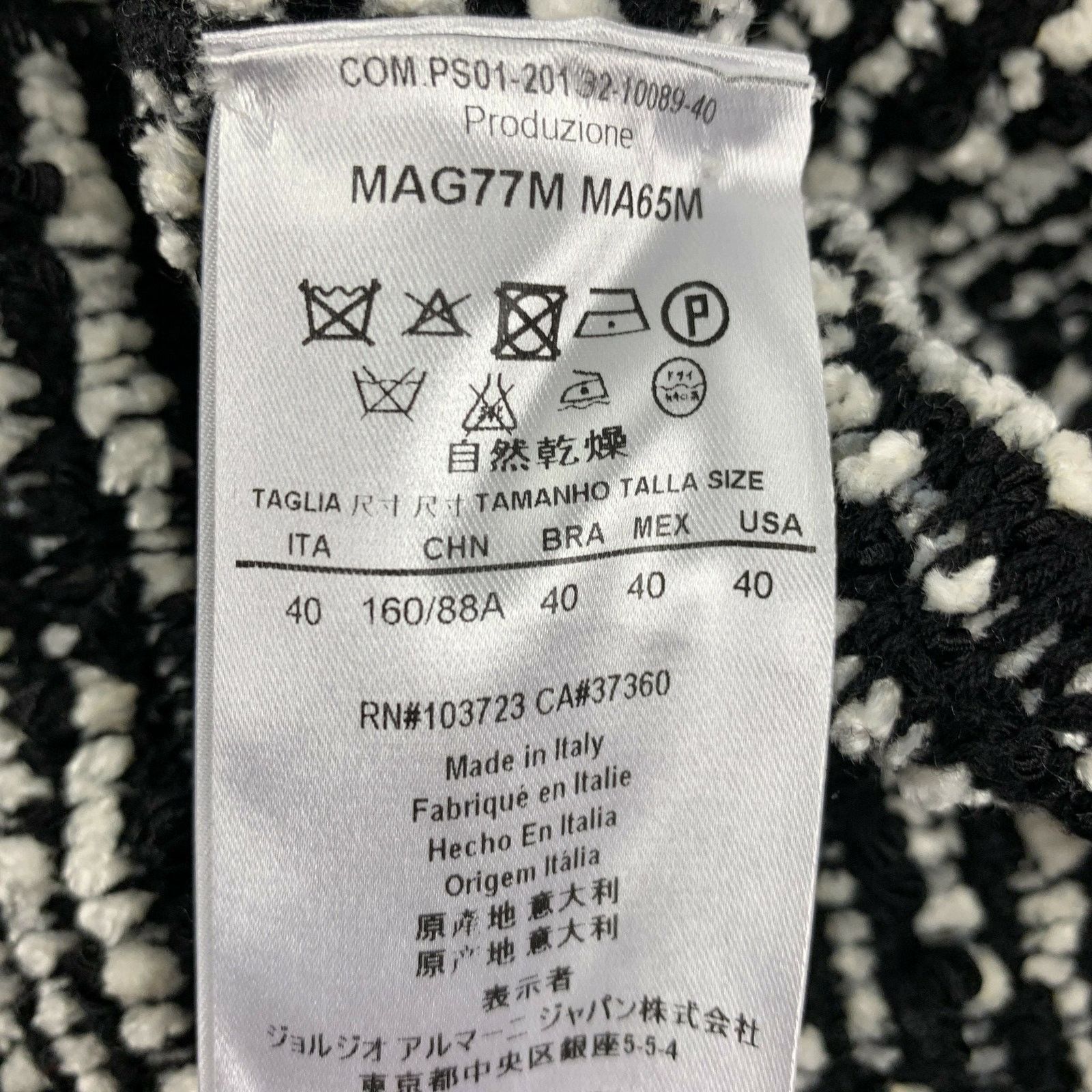 Giorgio Armani Size 4 Black White Viscose Blend Buttoned Coat Size S / US 4 / IT 40 - 6 Thumbnail