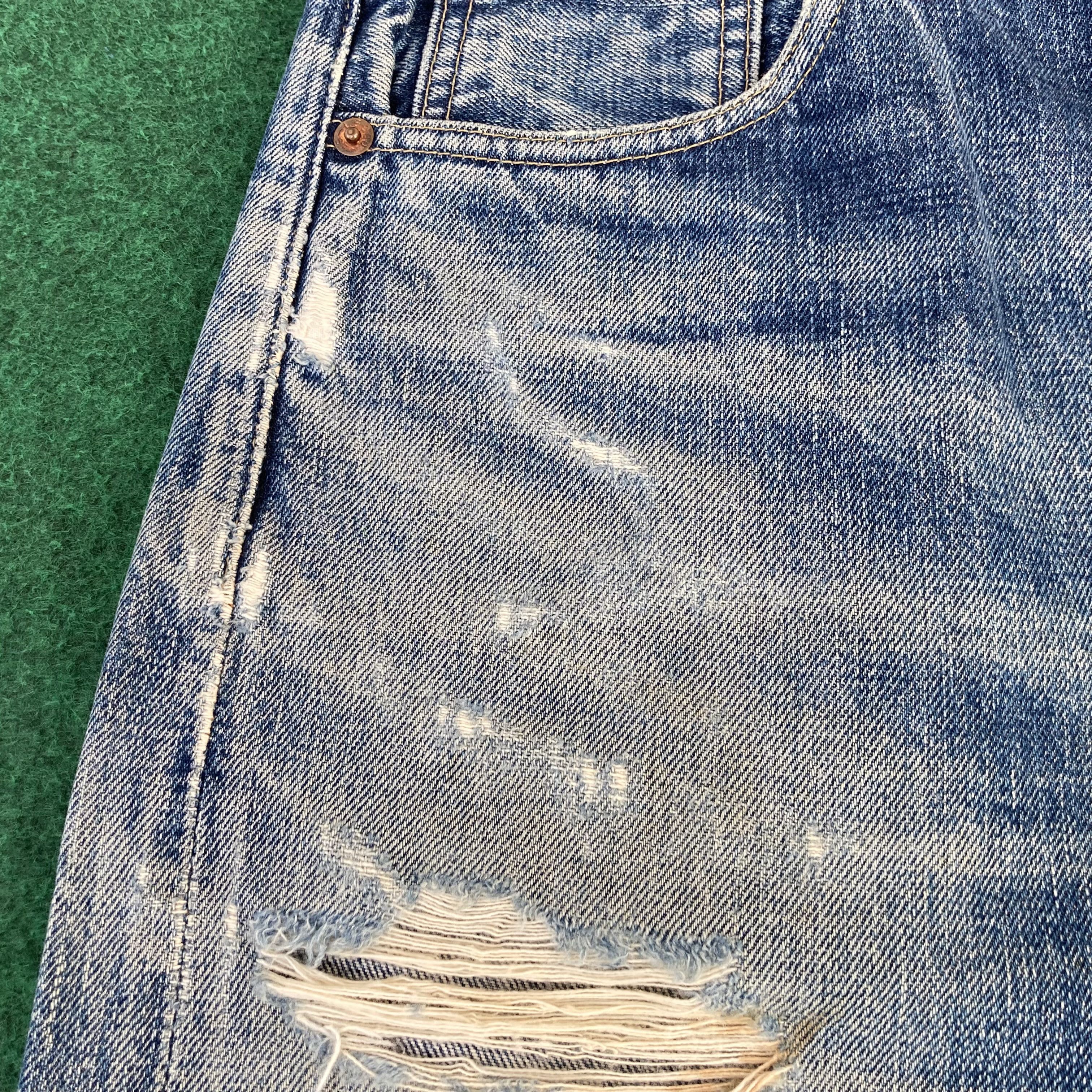 Levi's Vtg Levis 702 Big E Short Pants Redline Selvedge Jorts Jeans Size US 31 - 5 Thumbnail