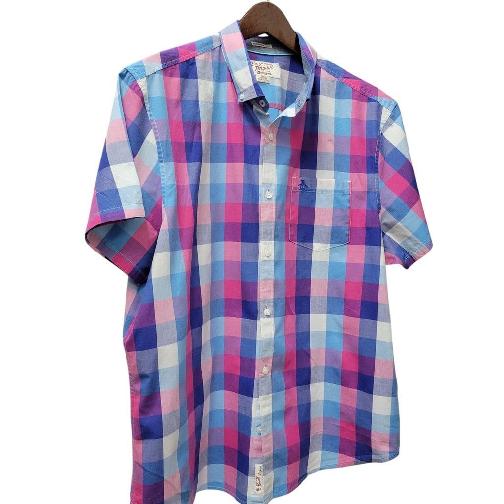 Other Penguin Men Heritage Slim-Fit Checkered Short Sleeves Shirt Size US XXL / EU 58 / 5 - 2 Thumbnail