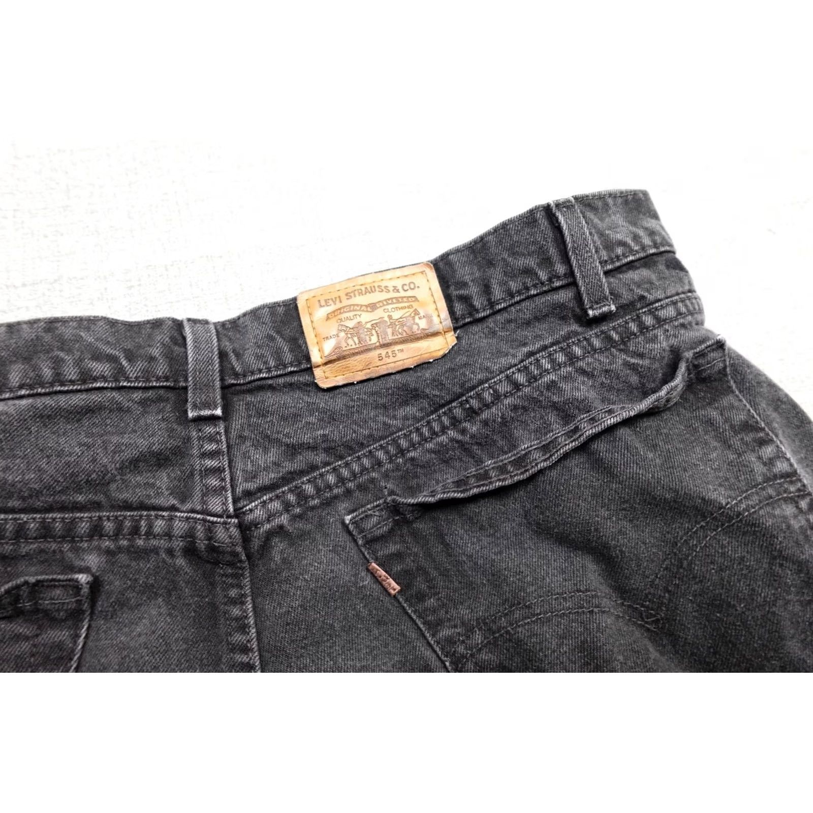 Levi's VINTAGE Levi's 545 Jeans Mens 38x30 Black Loose Fit Straight Leg Denim Pants Jeans Mens 38 30 Denims 545 Loose 90s Theme Classic Zipper YKK Patch Size US 38 / EU 54 - 2 Thumbnail