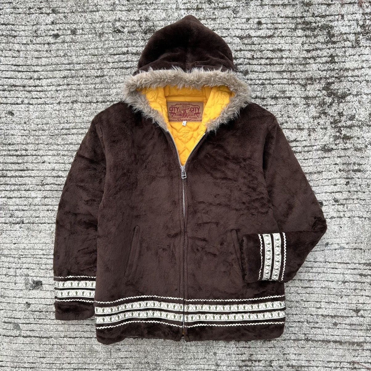 Bape 1990s OG A Bathing Ape QuiltedLined Eskimo Fur Hooded Jacket Size US L / EU 52-54 / 3 - 4 Thumbnail