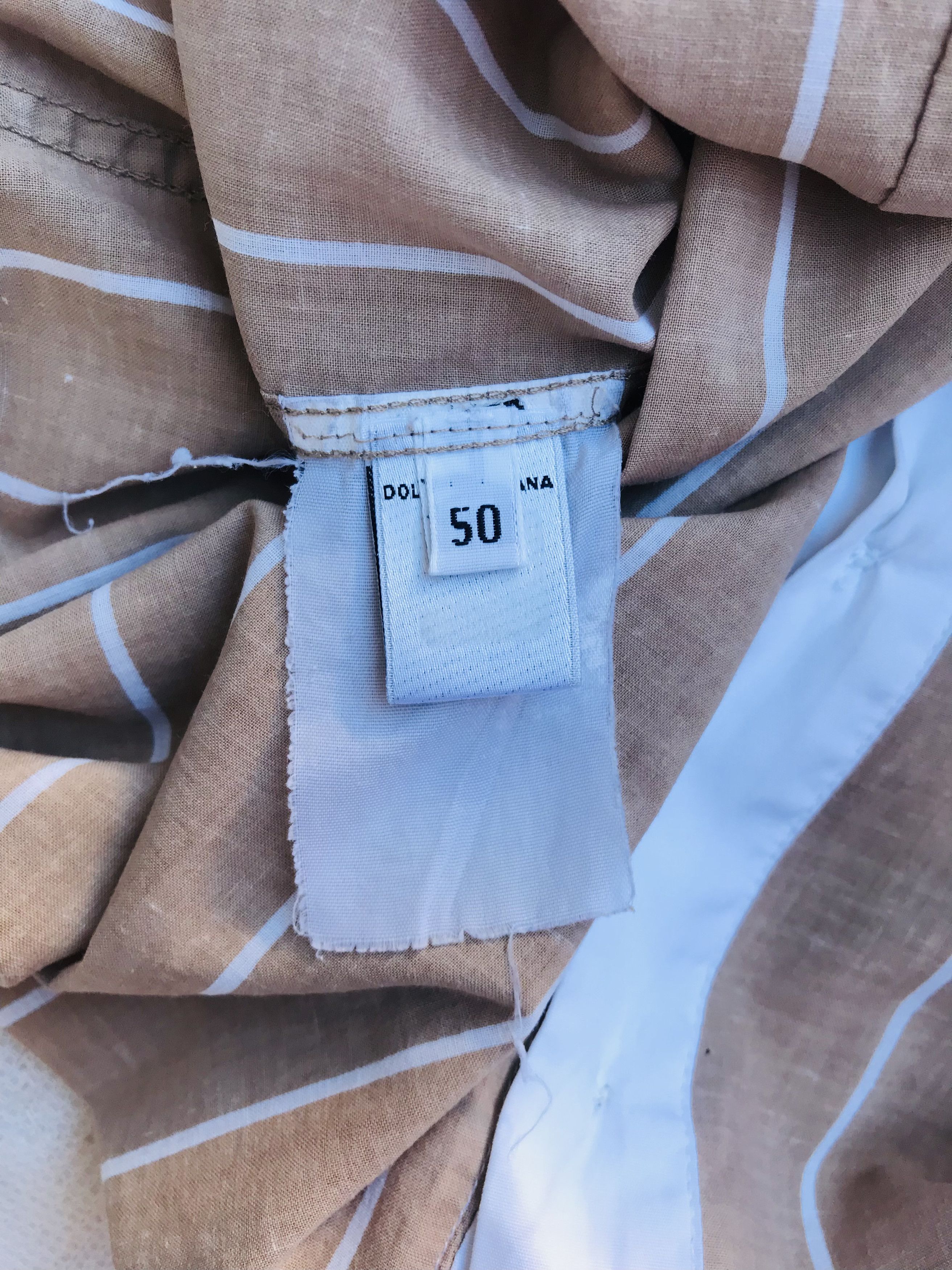 Dolce & Gabbana Dolce & Gabbana Shirt Mens Beige Stripes Long Sleeve Button Size US M / EU 48-50 / 2 - 6 Thumbnail