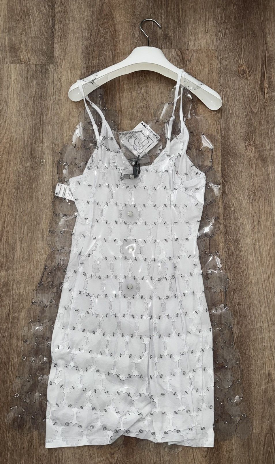Paco Rabanne Paco Rabanne sequinned V-neck mini dress 38 New Clear White Size S / US 4 / IT 40 - 3 Thumbnail