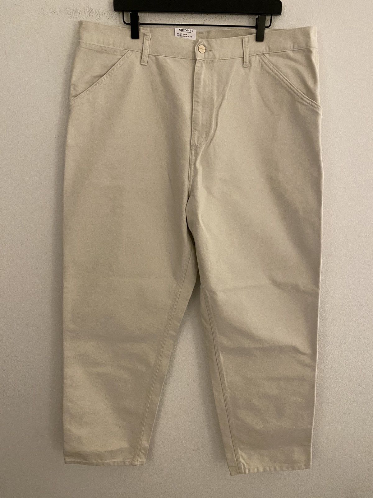 image of Carhartt Wip Single Knee Faded Pant In Salt NWT in Cream, Men's (Size 40)