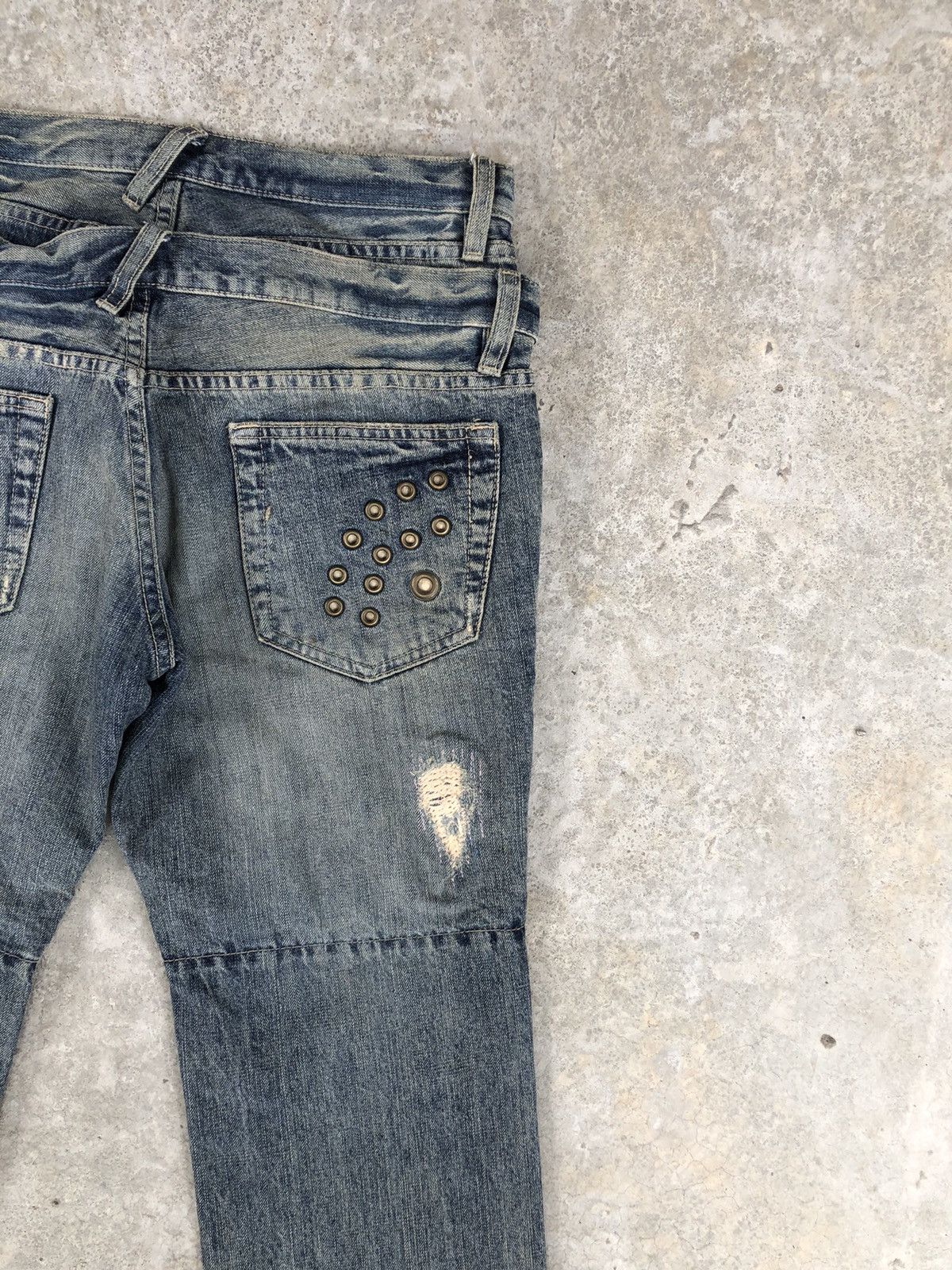 PPFM PPFM Double Waist Distressed Jeans Size US 33 - 11 Thumbnail