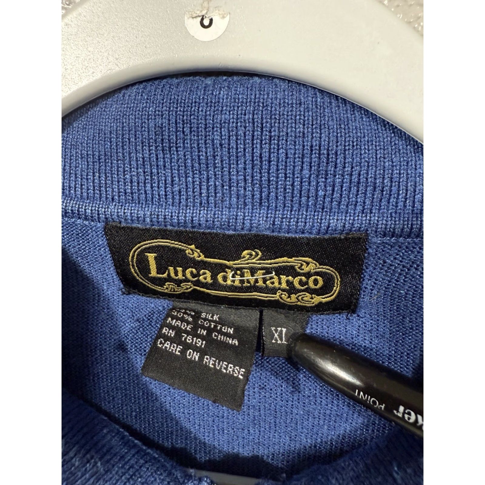Vintage VINTAGE Luca diMarco Shirt XL Blue Silk/Cotton 1/4 Zip Collared 90s Men’s Slim/Luxury Brand: Luca diMarco 1/4 Zip Faint stain on front Size US XL / EU 56 / 4 - 7 Thumbnail