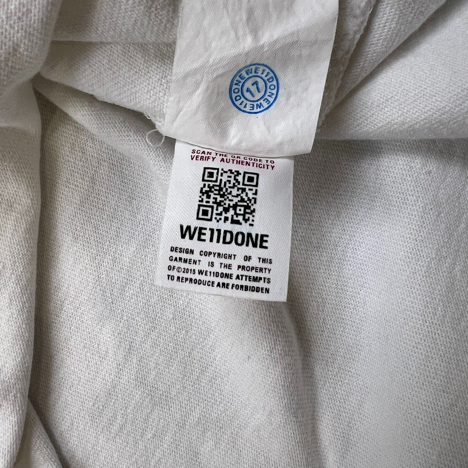 WE11DONE WE11DONE Shirt Small White Spell Out Graphic Long Sleeve Tee Size US S / EU 44-46 / 1 - 11 Thumbnail